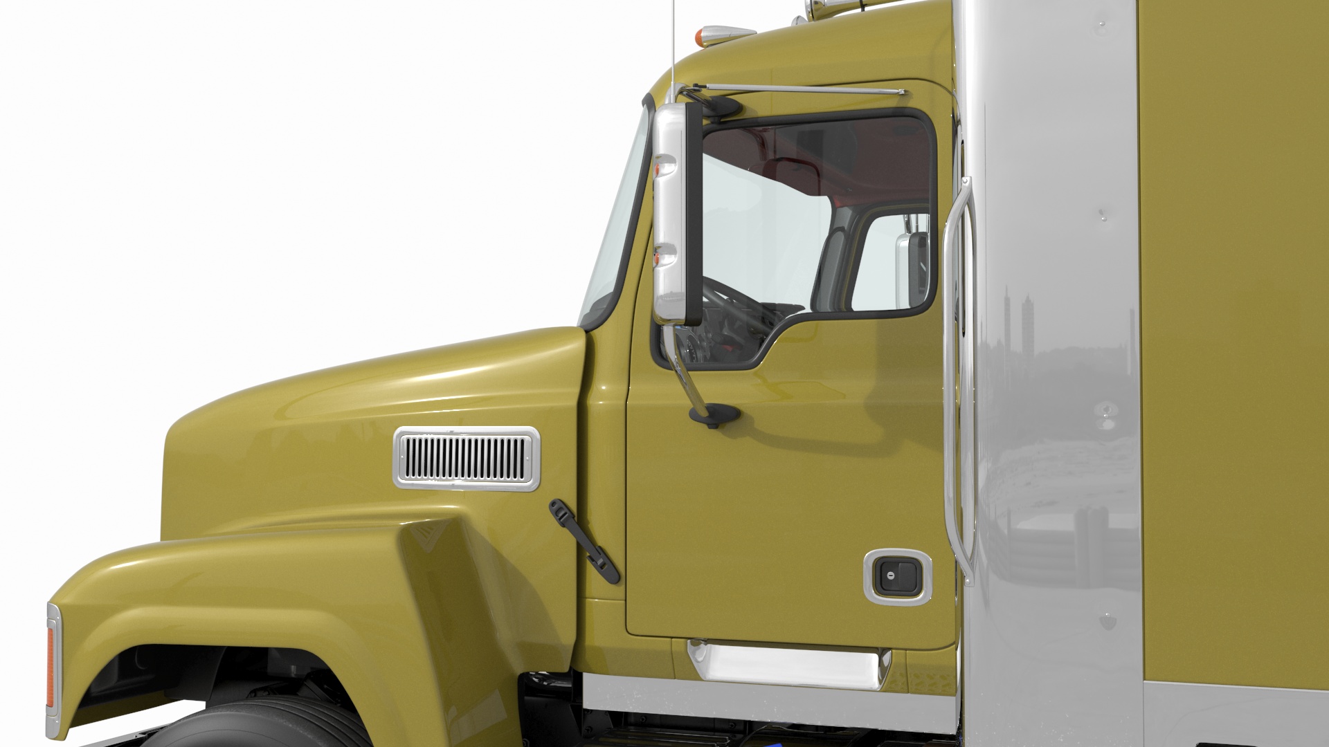 3D model Freight Truck with Trailer and Container