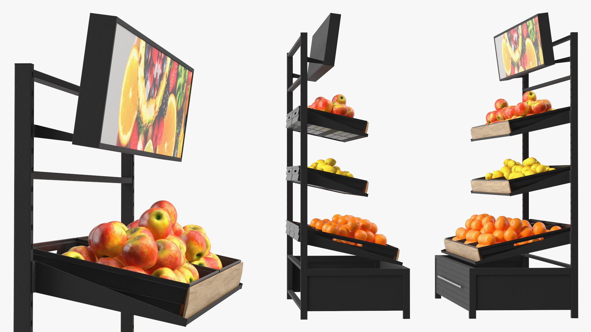 3D Supermarket Fruit Display Stand