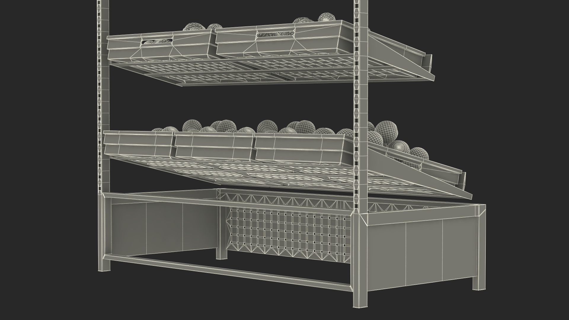 3D Supermarket Fruit Display Stand