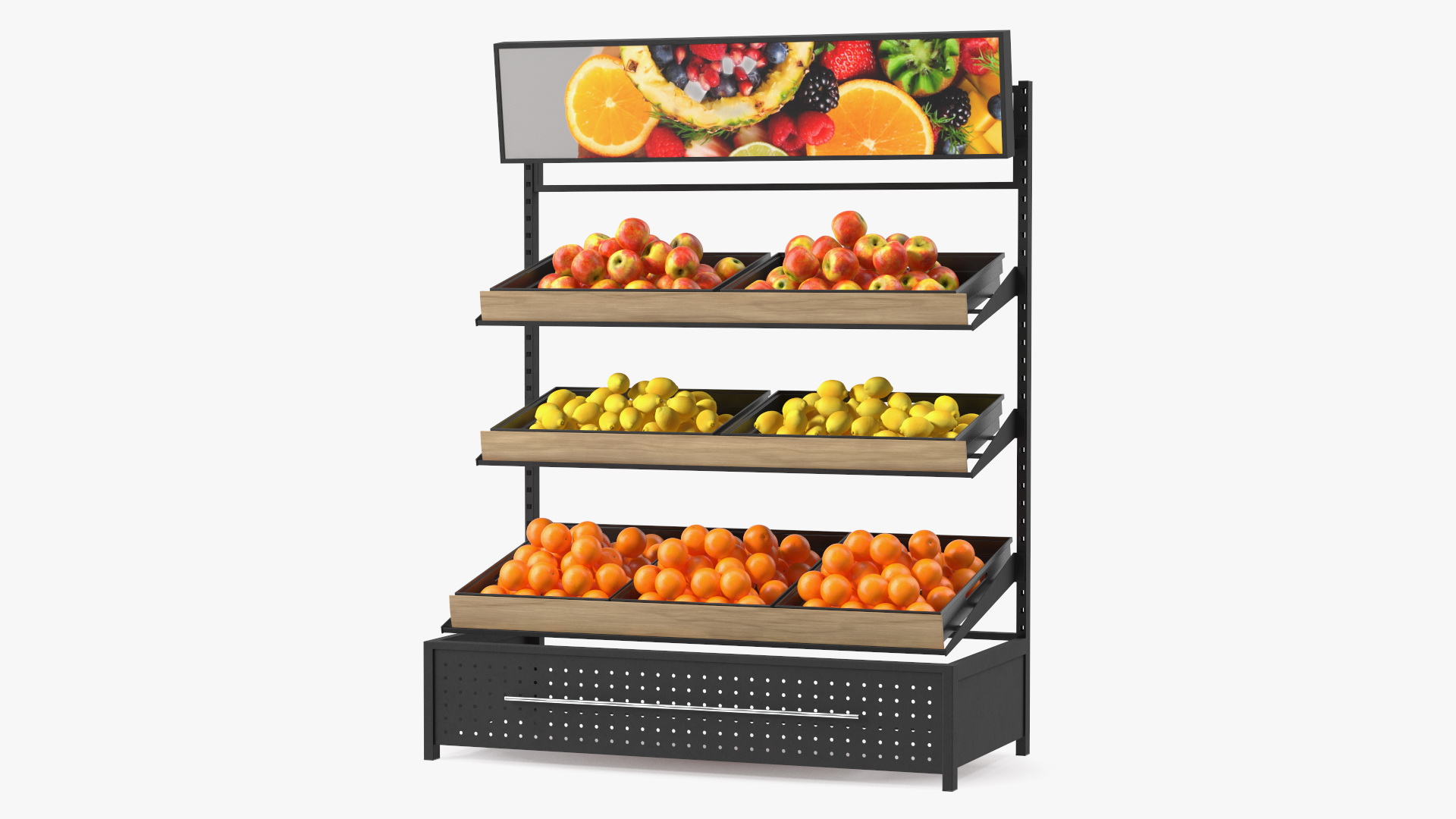 3D Supermarket Fruit Display Stand