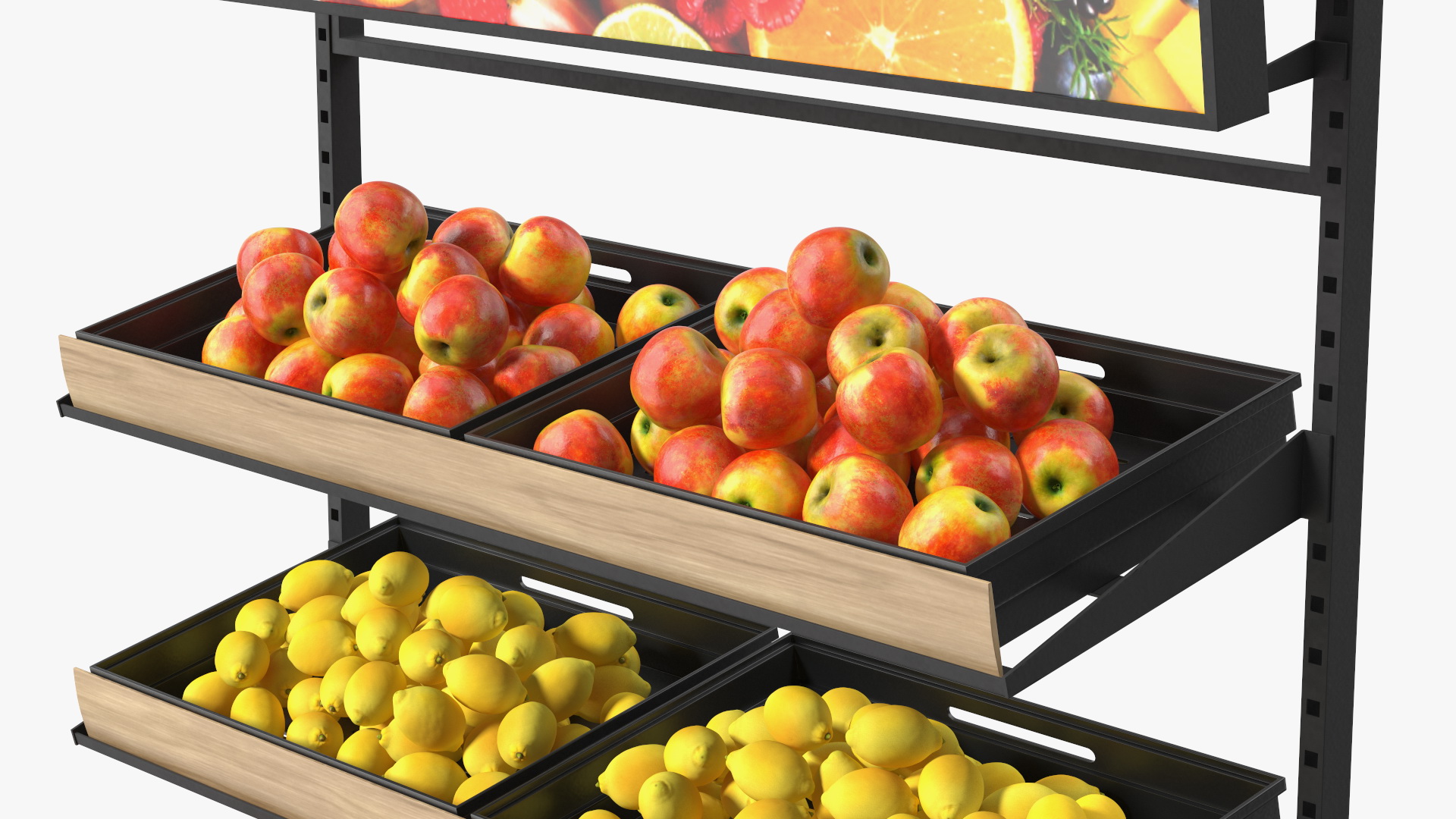 3D Supermarket Fruit Display Stand