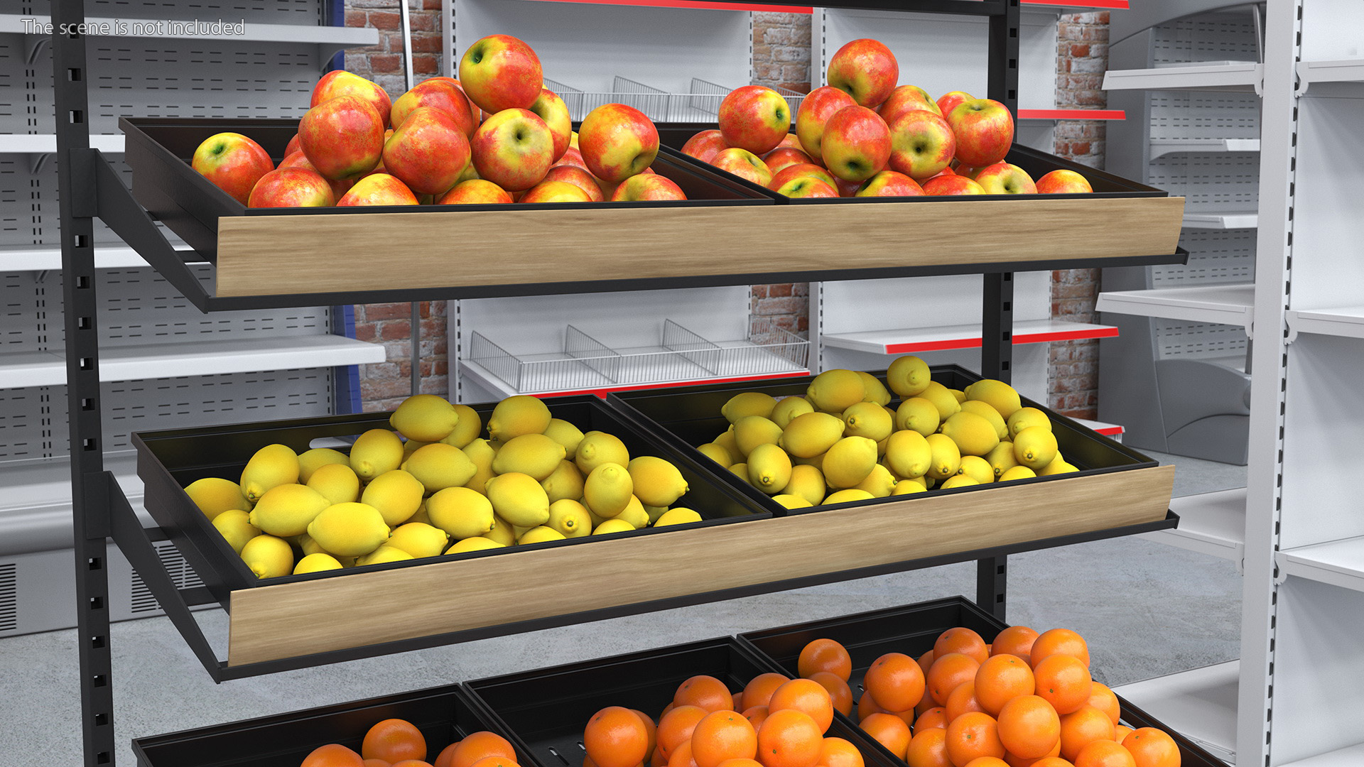 3D Supermarket Fruit Display Stand