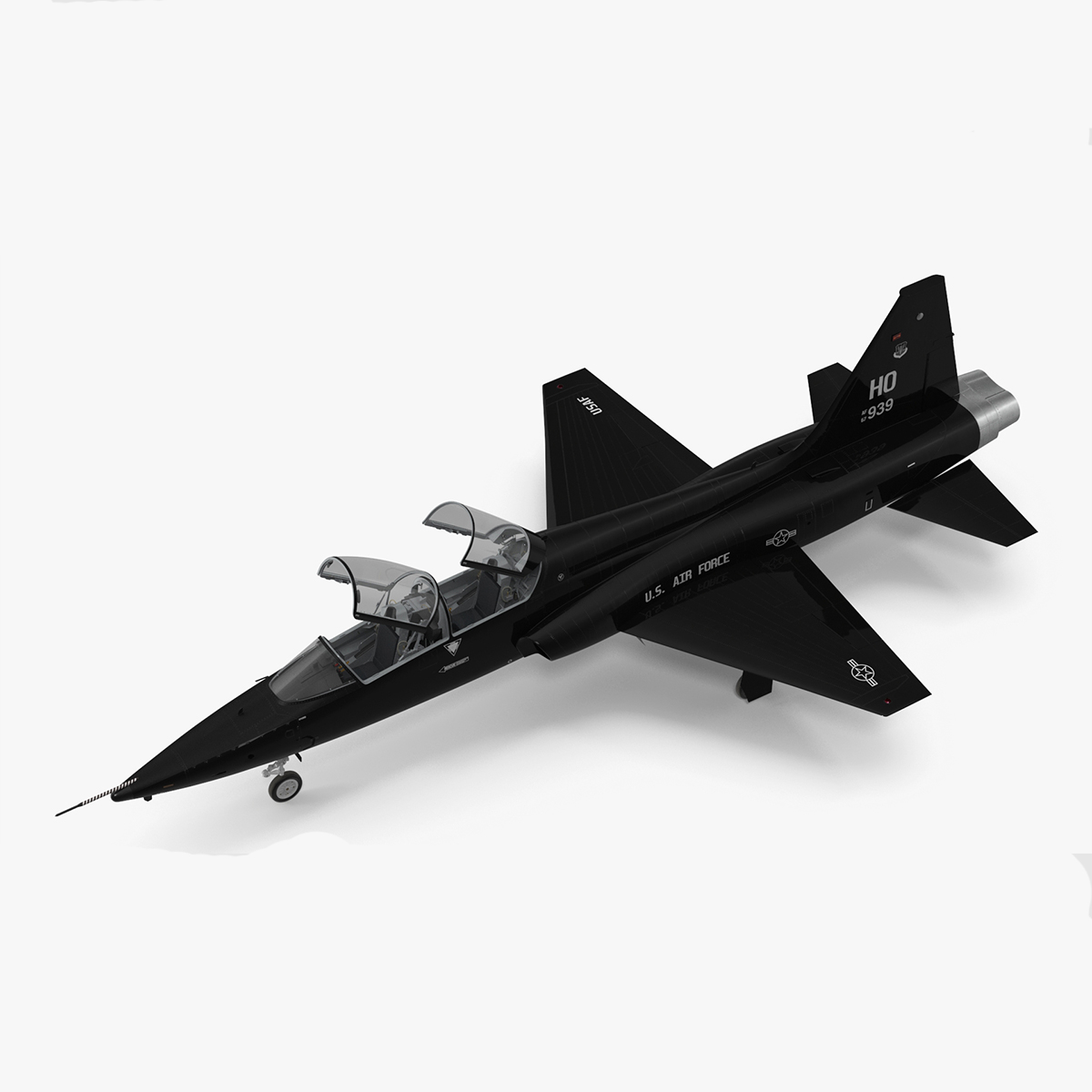 T-38 Talon USAF Jet Trainer Black Rigged for Maya 3D model