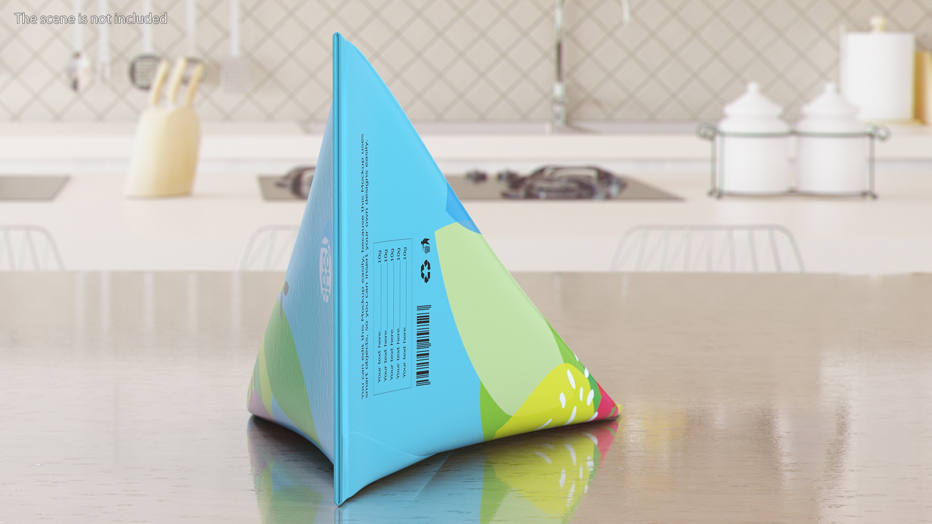 3D Triangle Aseptic Package Mockup Blue