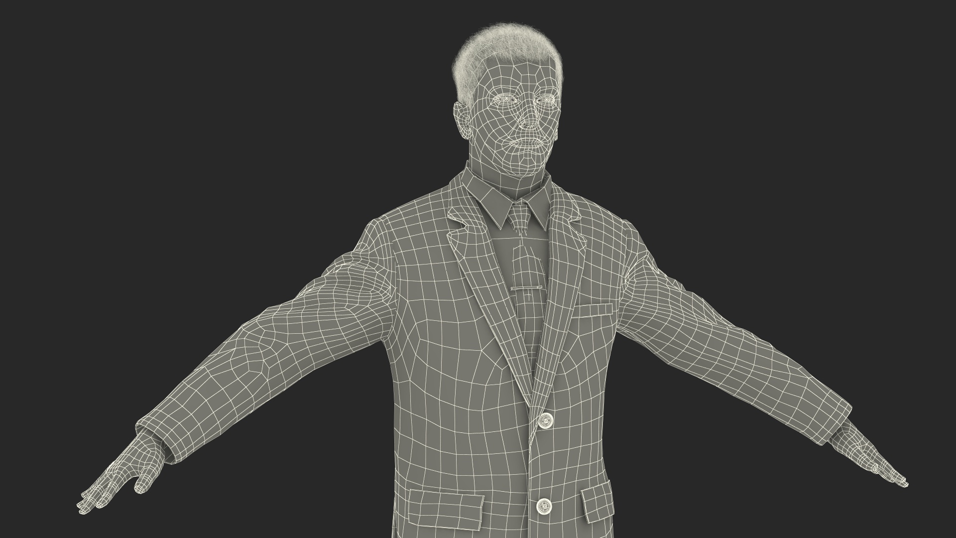 3D Suit Business Man Fur