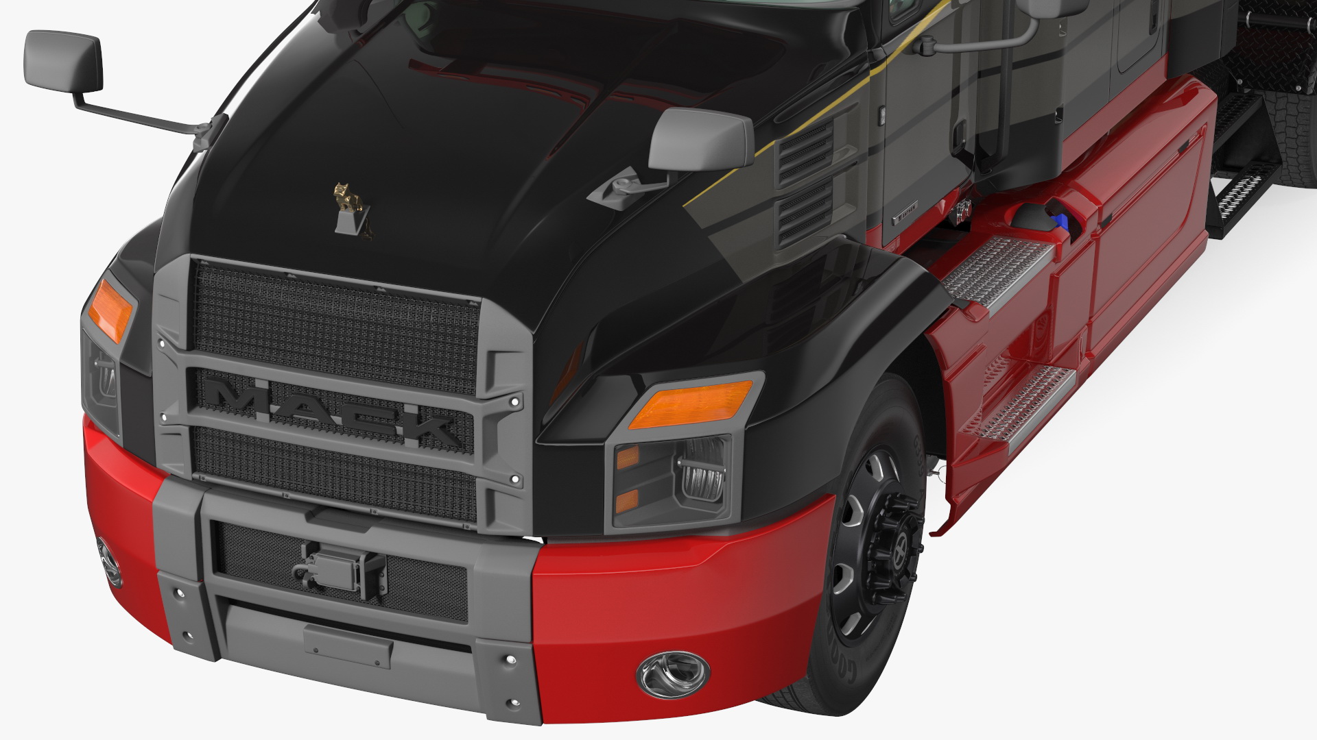 3D model Mack Anthem Truck With Logging Trailer Rigged