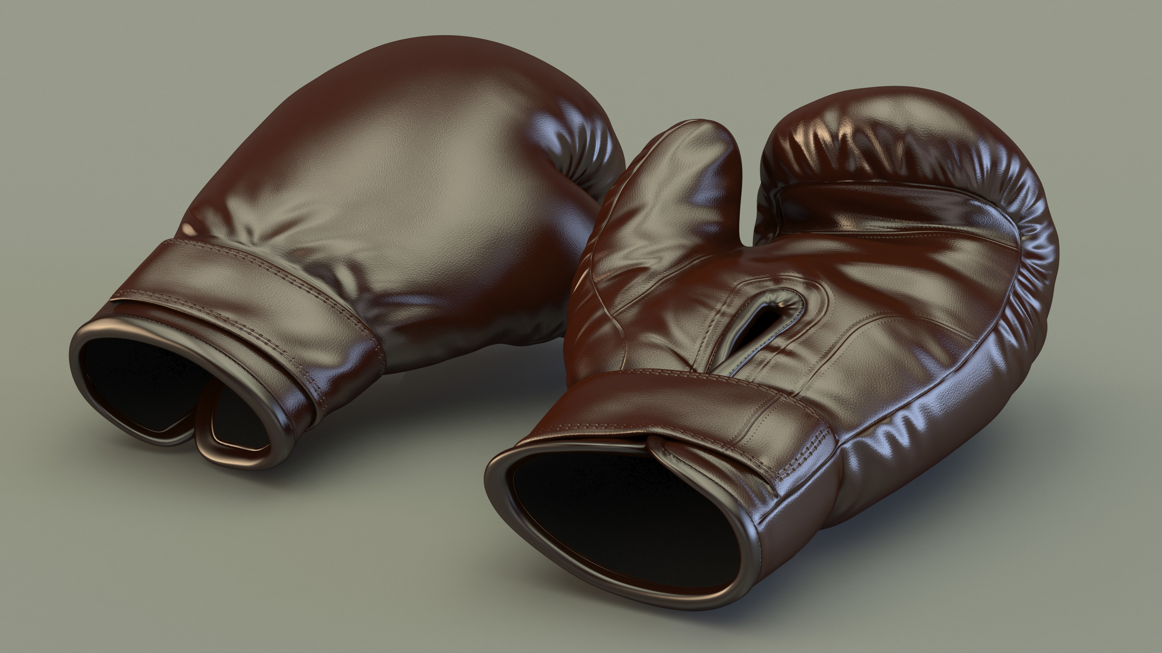 3D Training Boxing Gloves Brown Leather