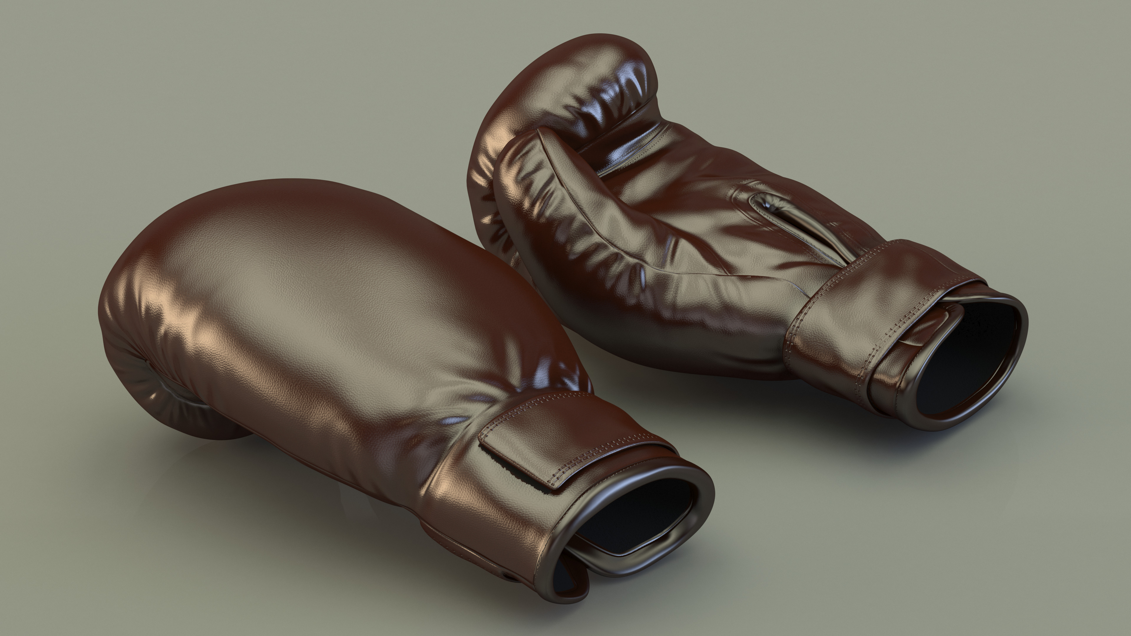 3D Training Boxing Gloves Brown Leather