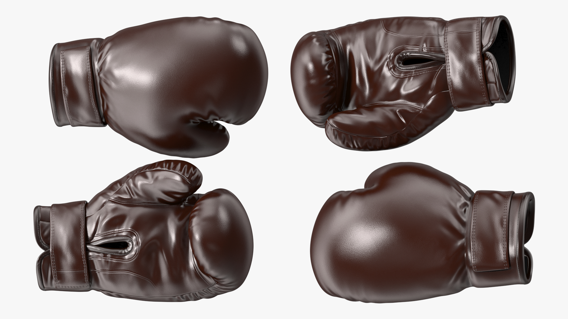 3D Training Boxing Gloves Brown Leather