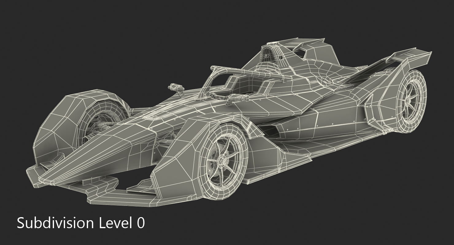 Formula E Nissan EDAMS Rigged 3D model