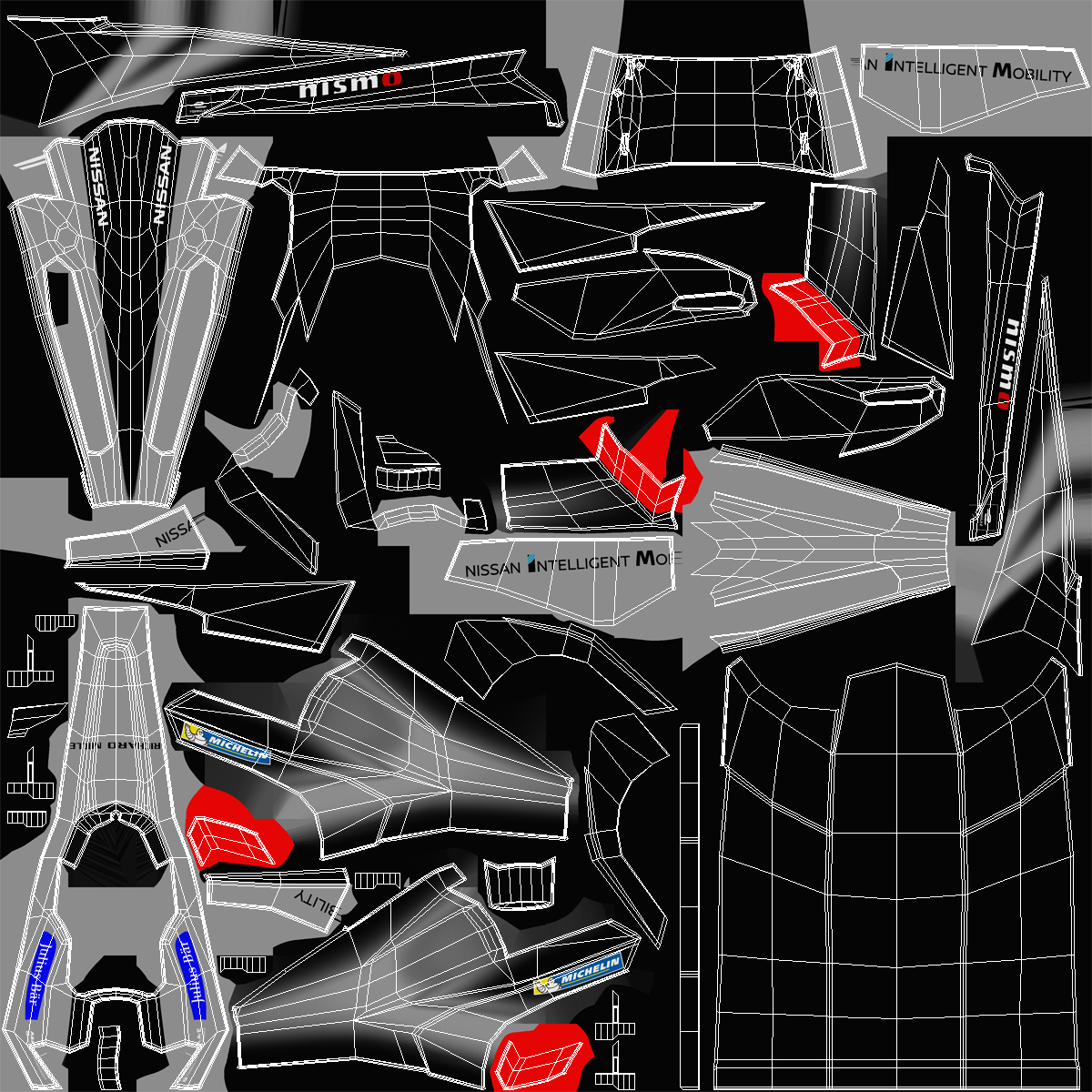 Formula E Nissan EDAMS Rigged 3D model