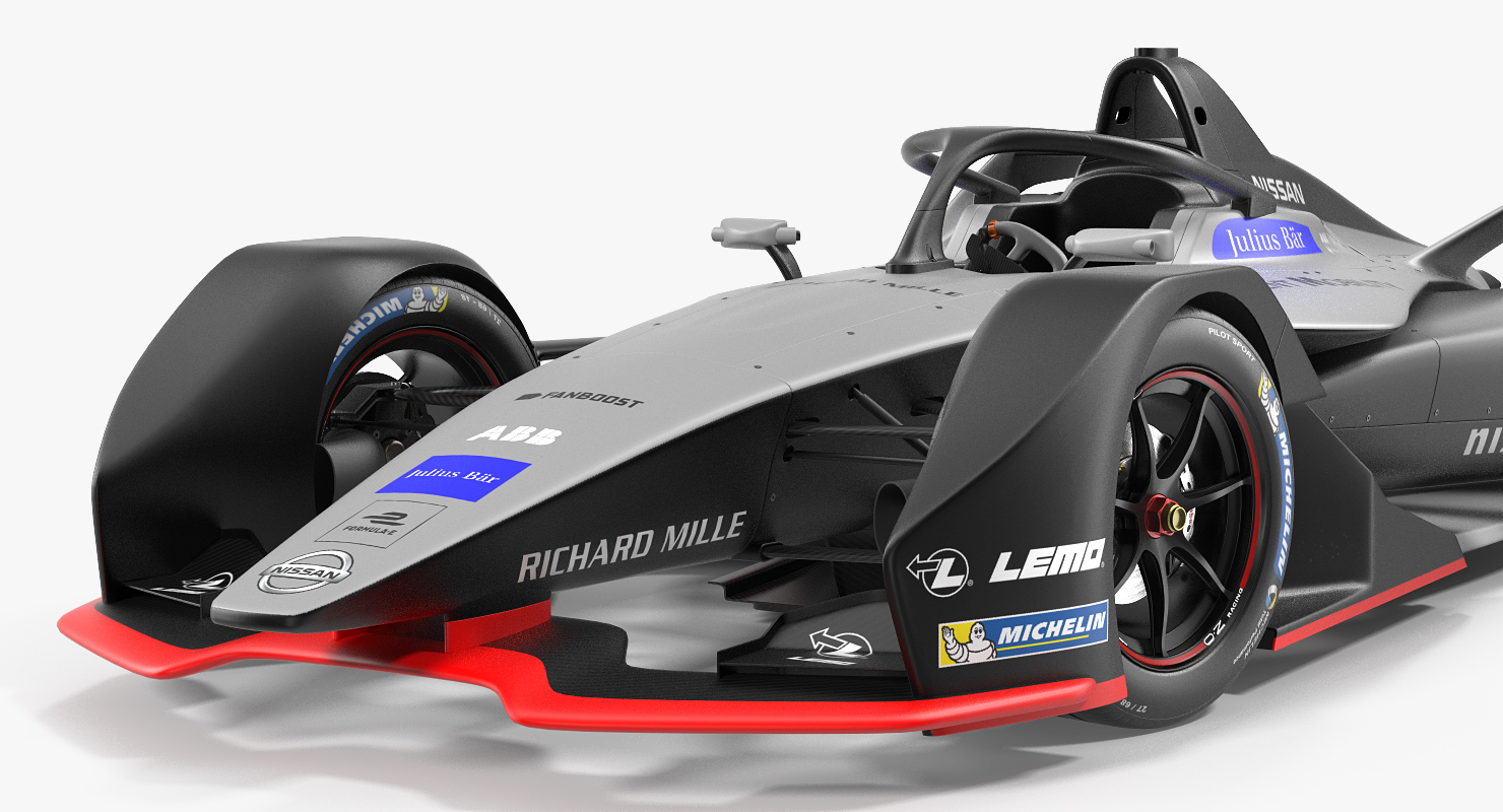 Formula E Nissan EDAMS Rigged 3D model