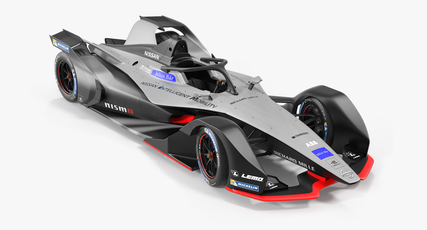 Formula E Nissan EDAMS Rigged 3D model