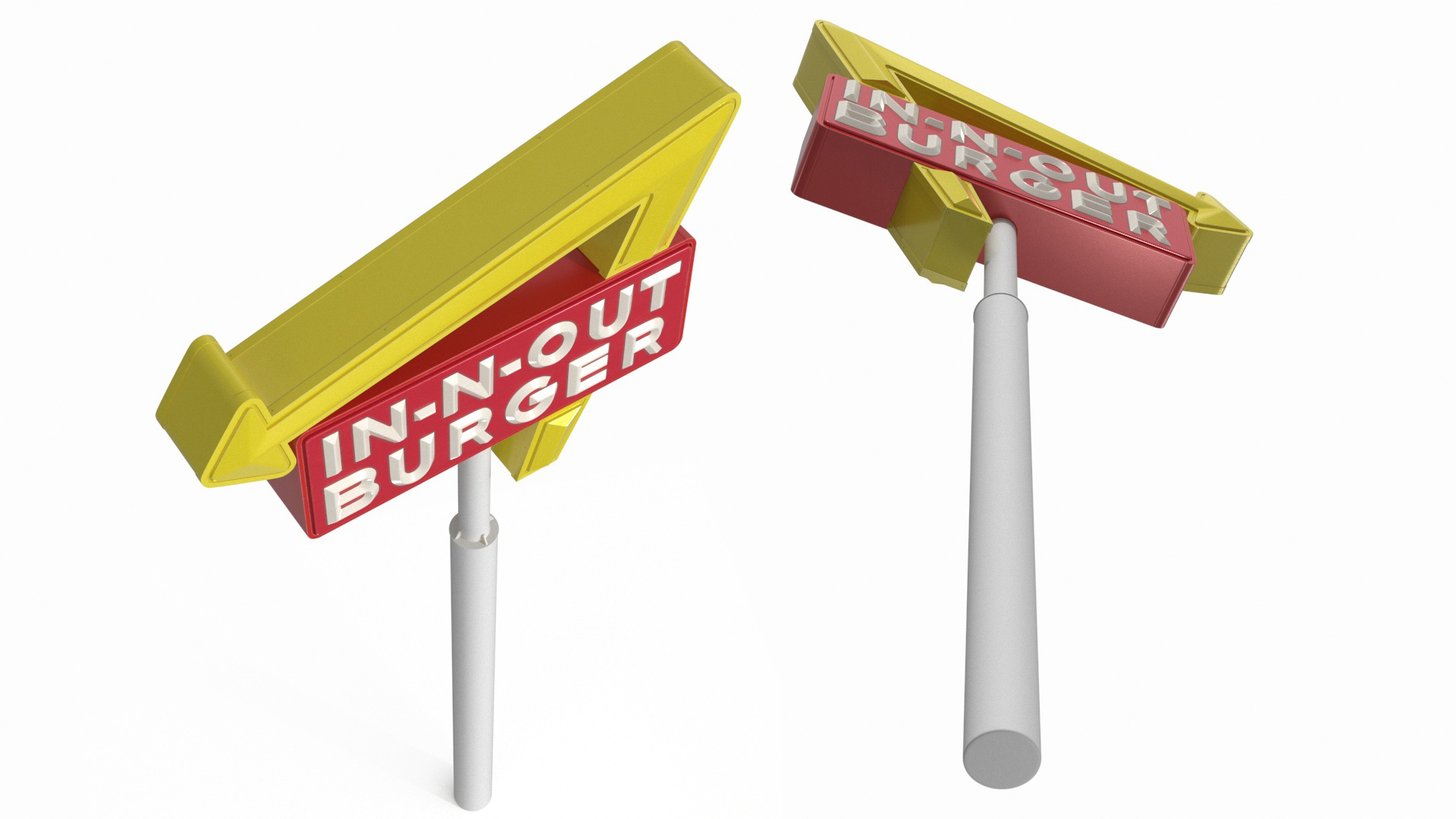 3D model In N Out Burger Pole Sign