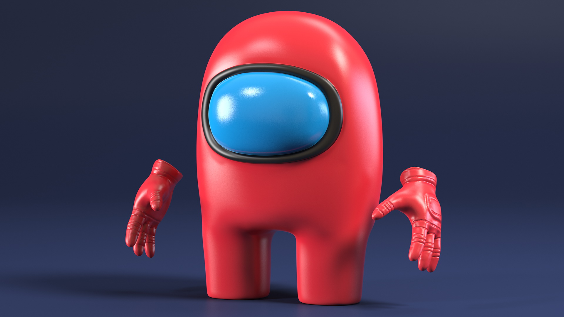 Among Us Character Red Rigged 3D model