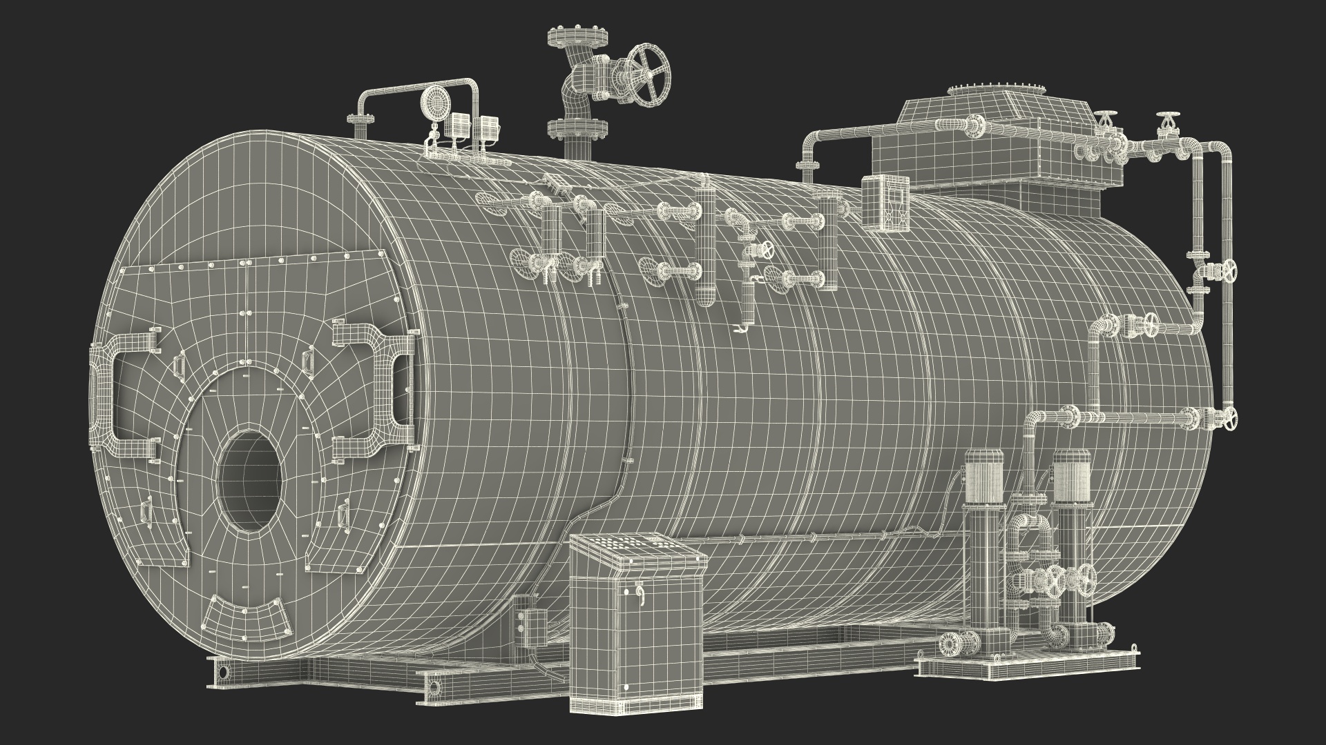 3D Industrial Horizontal Boiler model