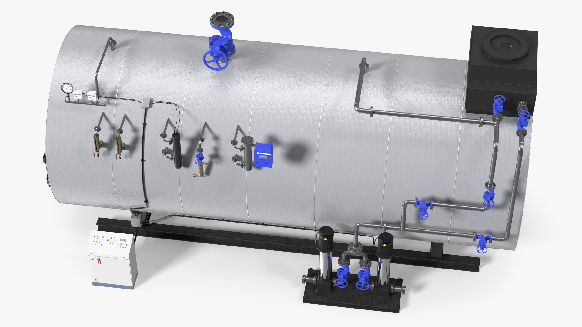 3D Industrial Horizontal Boiler model