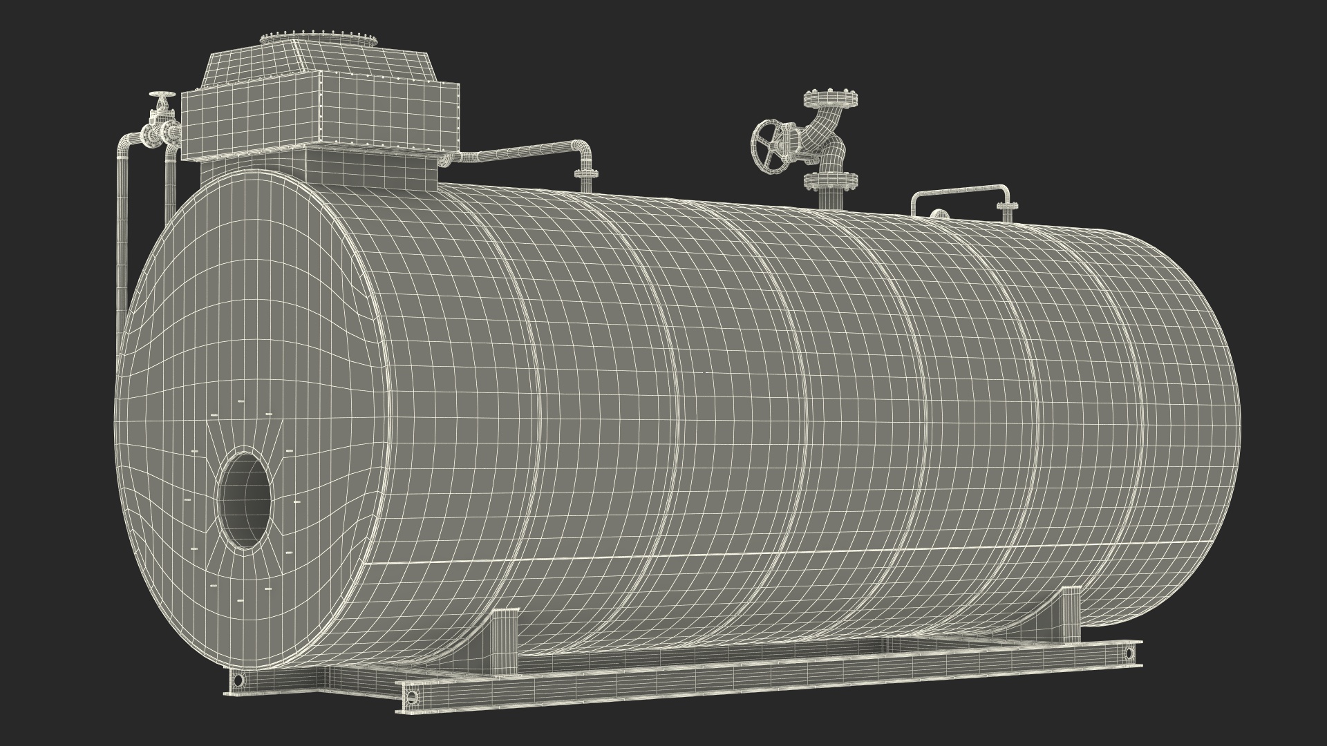 3D Industrial Horizontal Boiler model