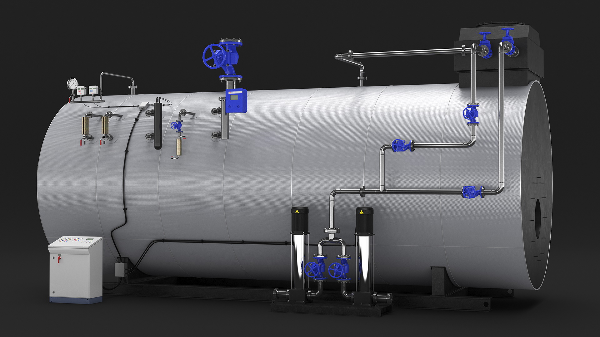 3D Industrial Horizontal Boiler model