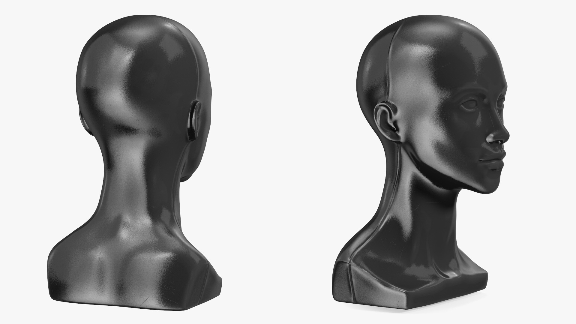 3D Black Woman Mannequin Head