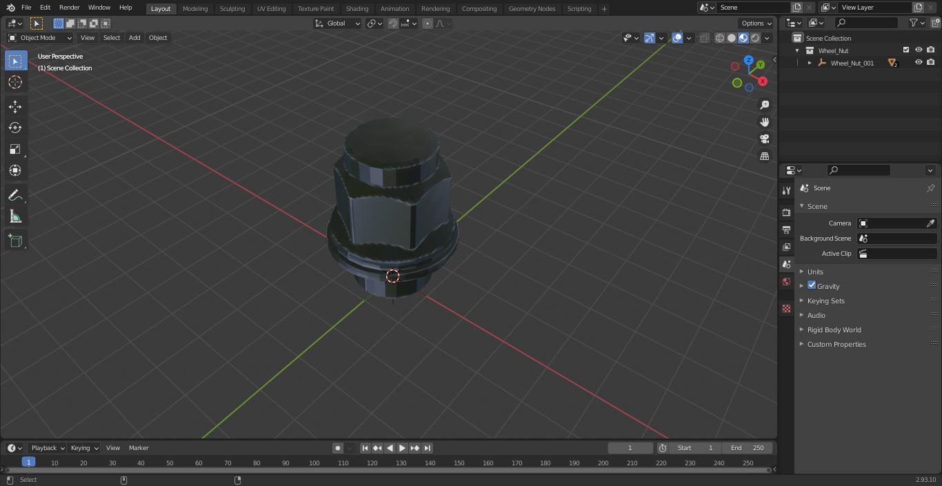 Wheel Nut 3D model
