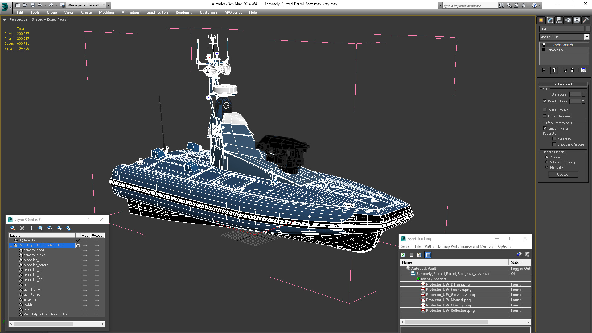 3D Remotely Piloted Patrol Boat model