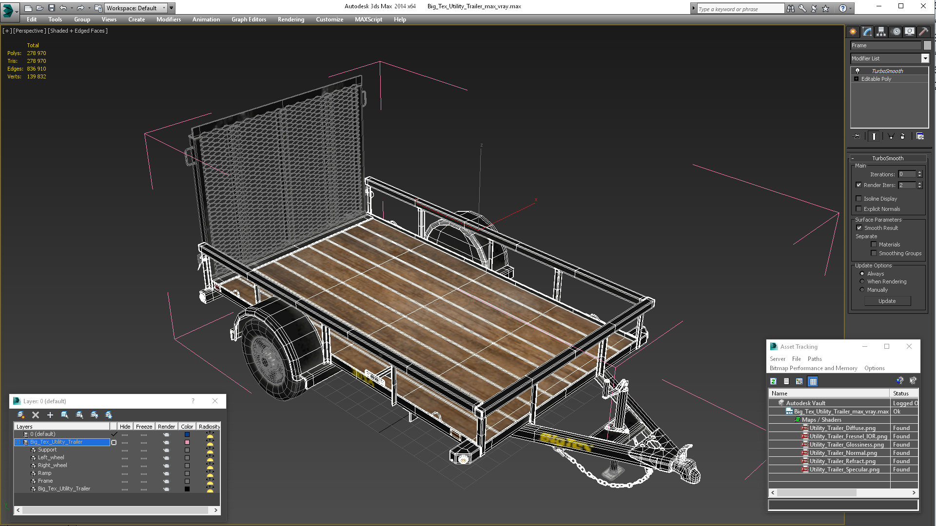 3D Big Tex Utility Trailer model