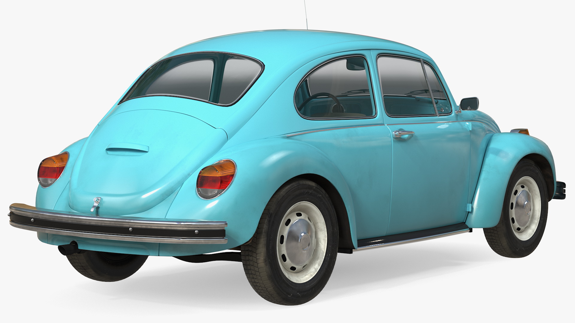 3D Volkswagen Beetle 1966 Simple Interior Blue model