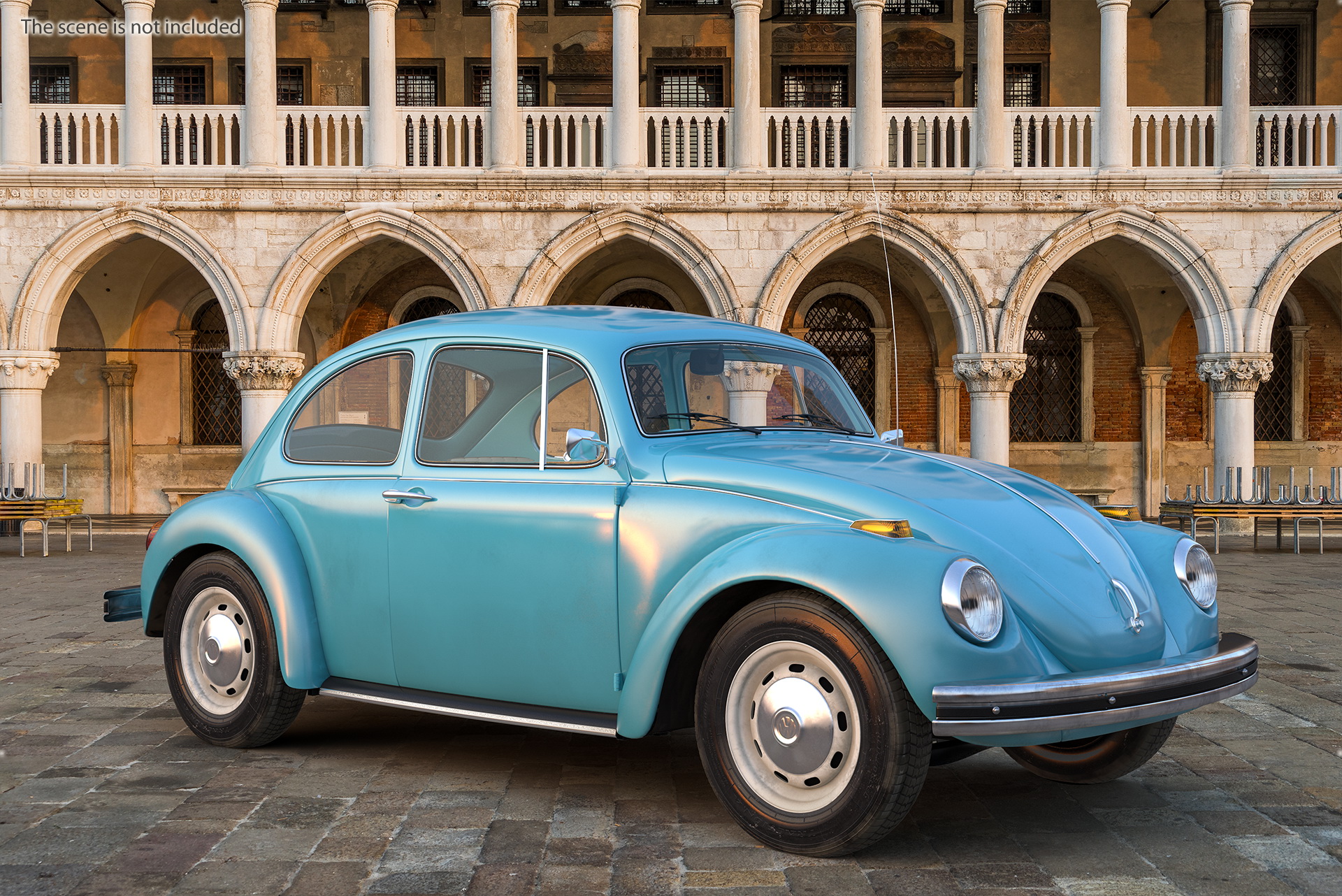 3D Volkswagen Beetle 1966 Simple Interior Blue model