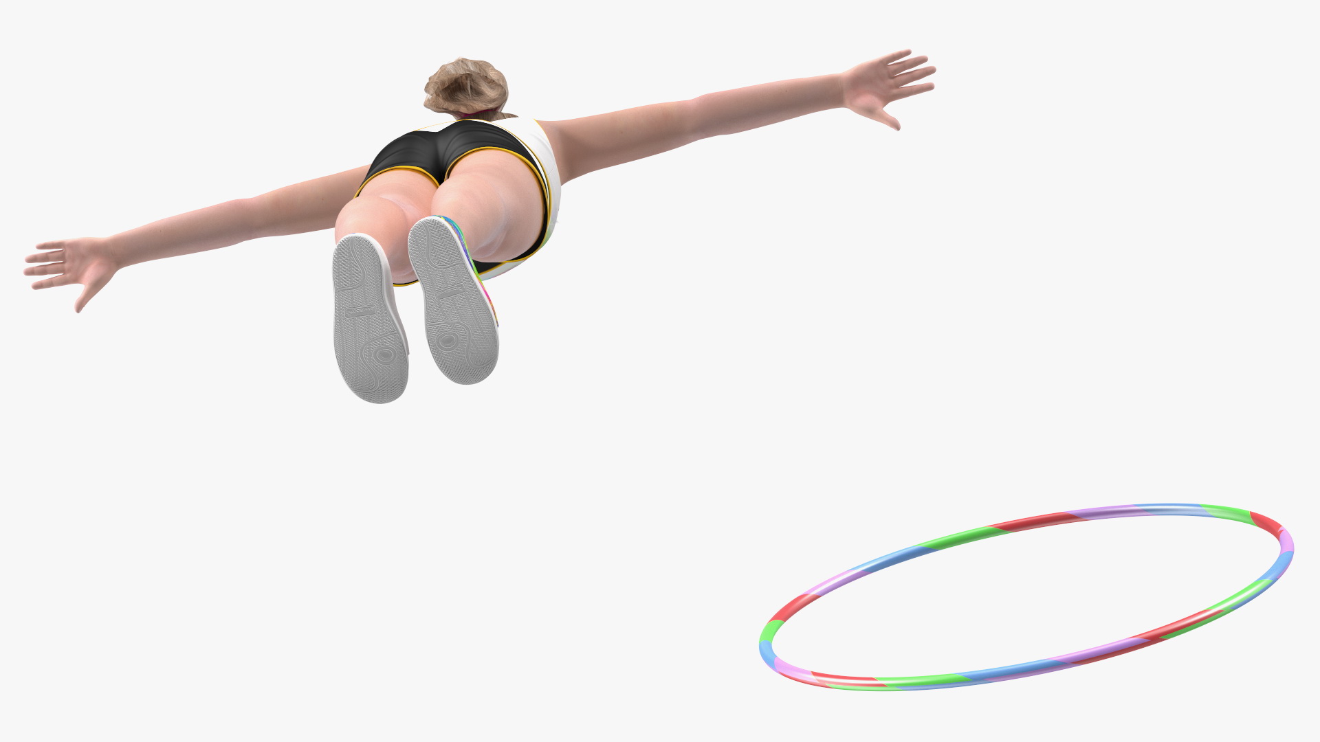 Child Girl With Hoop Rigged 3D