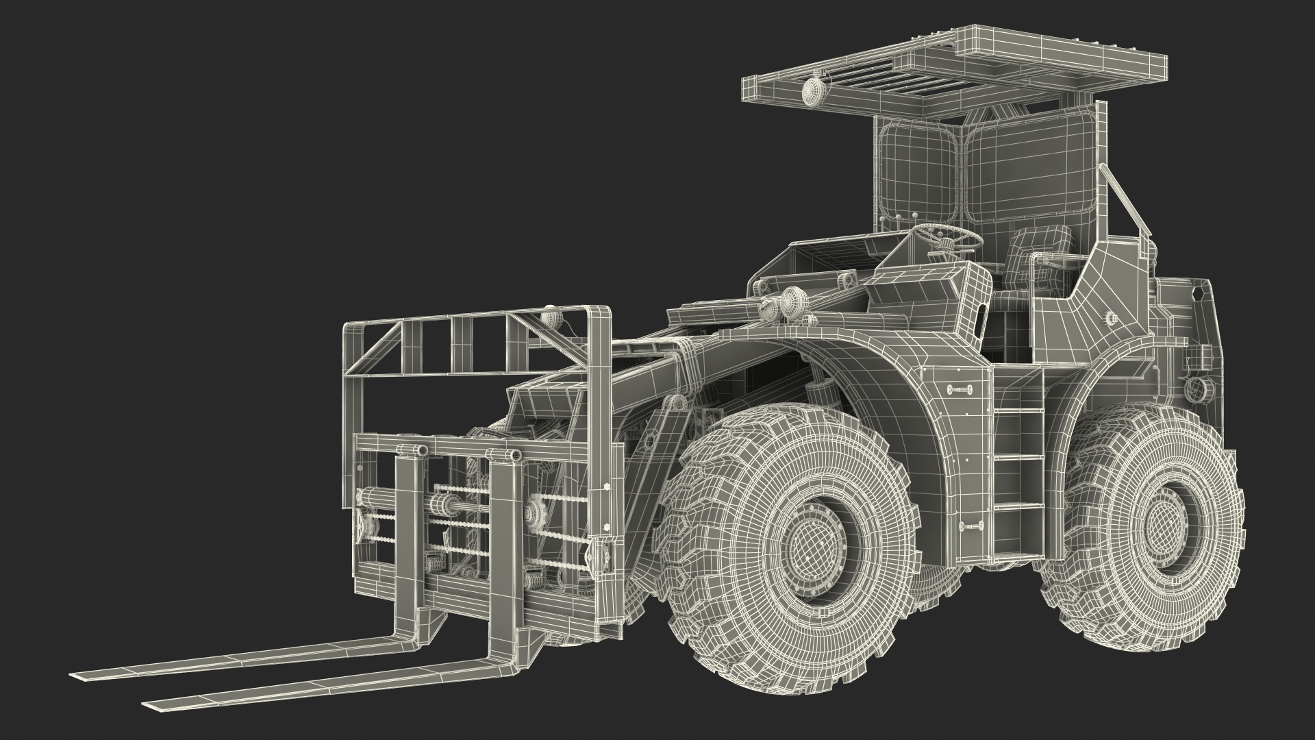 3D Pettibone Rough Terrain Military Forklift Sand