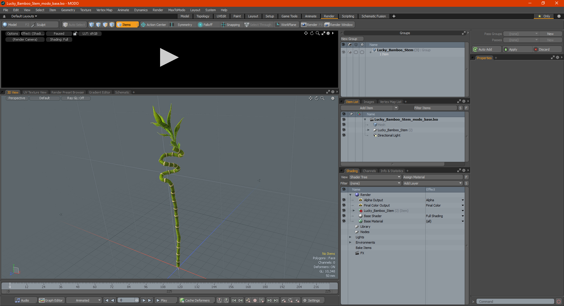 Lucky Bamboo Stem 3D