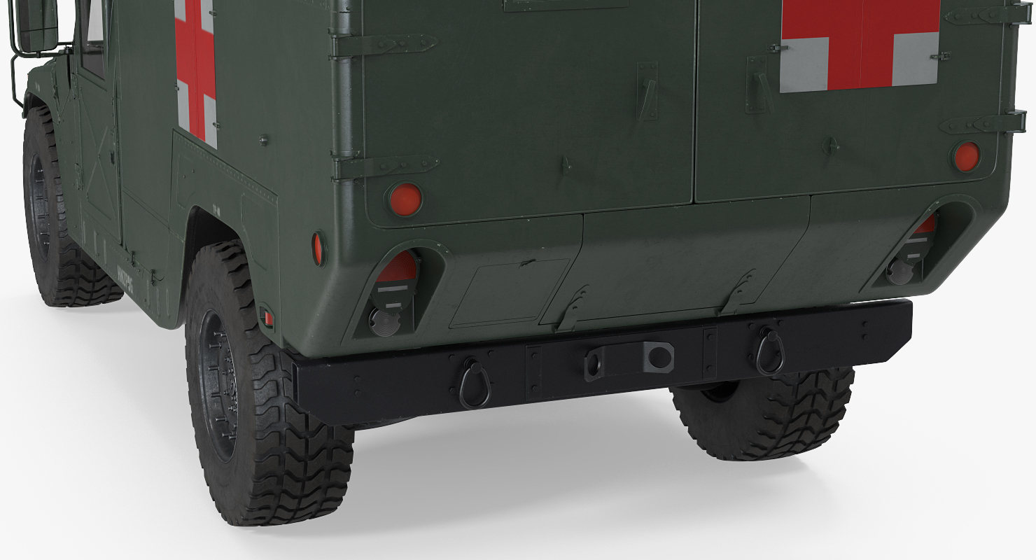 3D model Ambulance Military Car HMMWV m996 Rigged