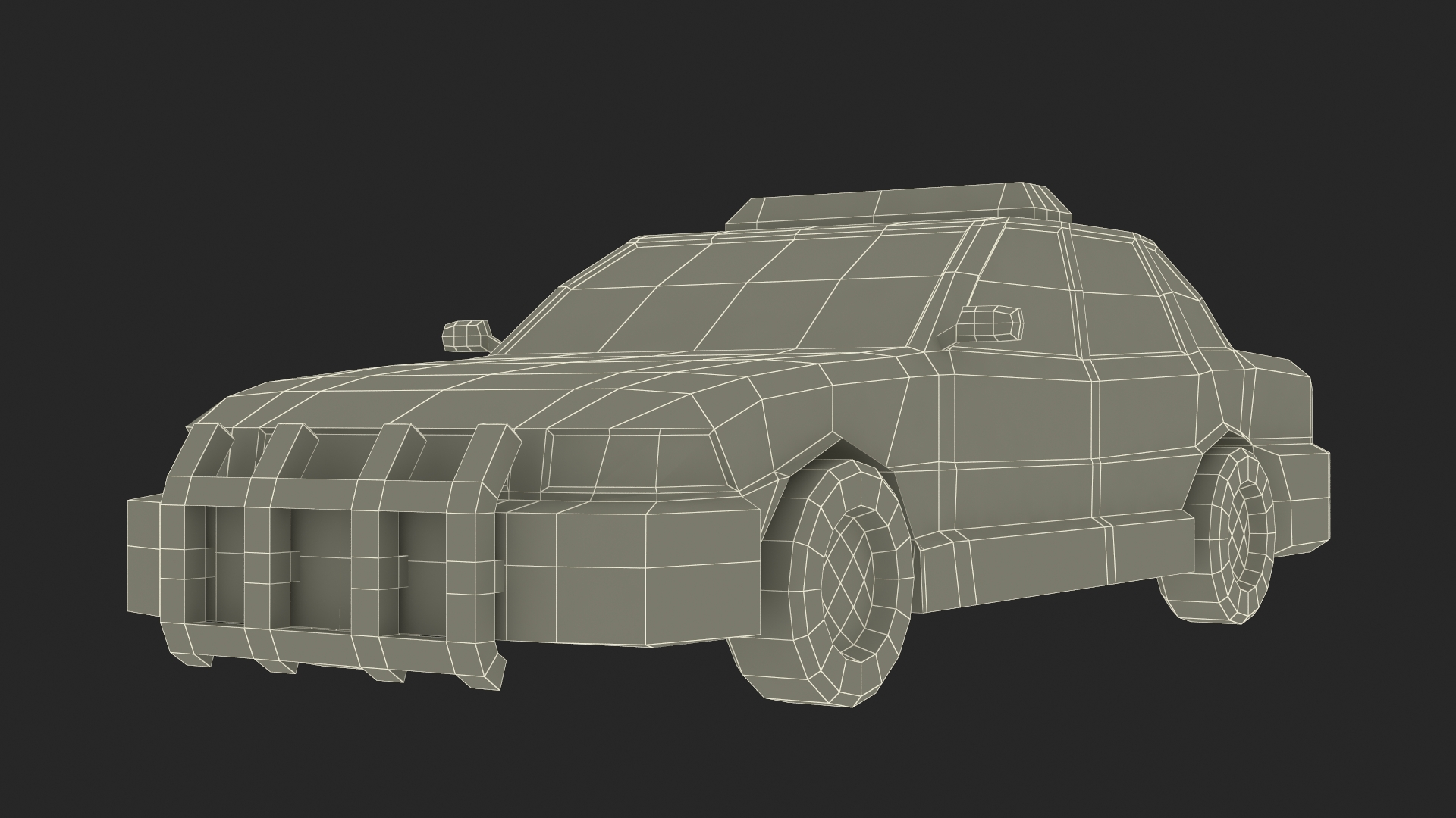 Low Poly Stylized Model Police Car 3D model