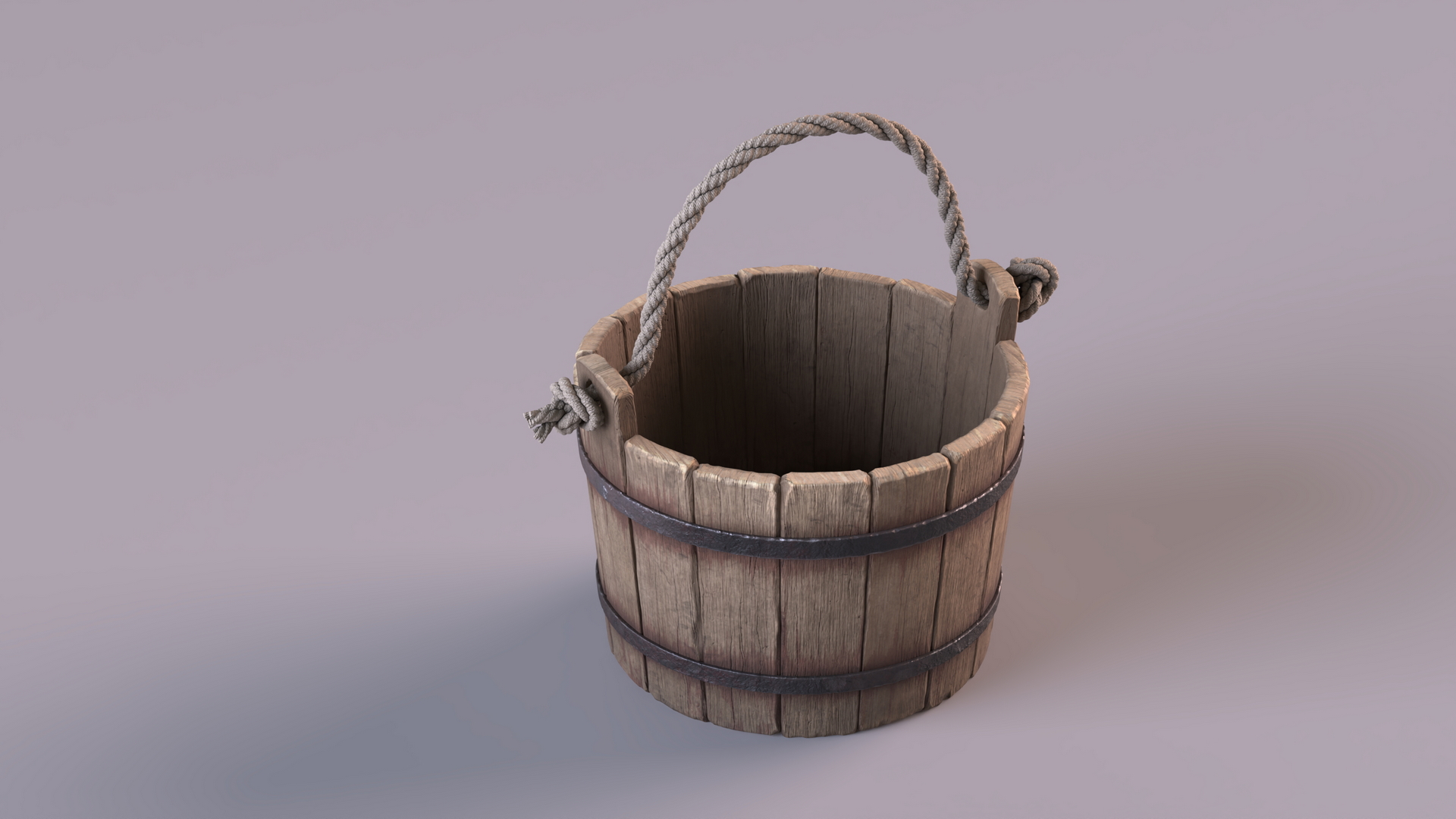 3D Wooden Bucket model