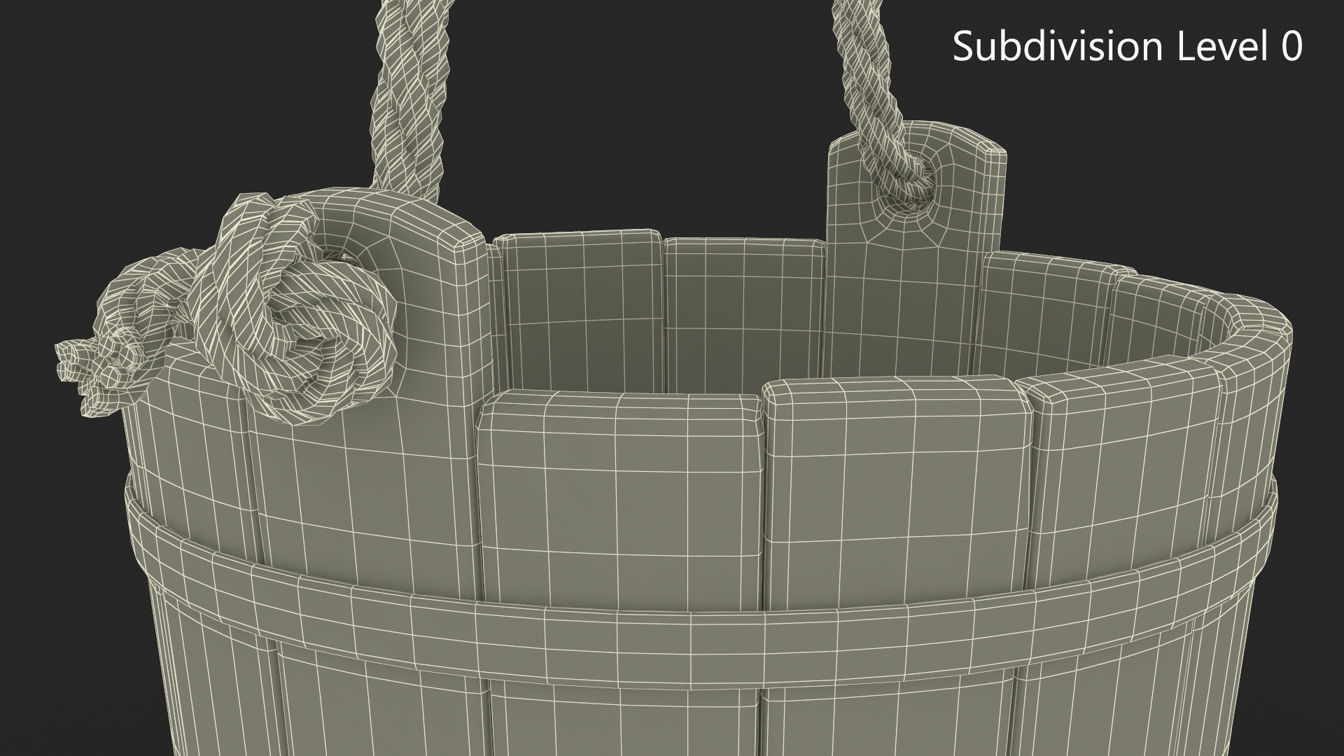 3D Wooden Bucket model