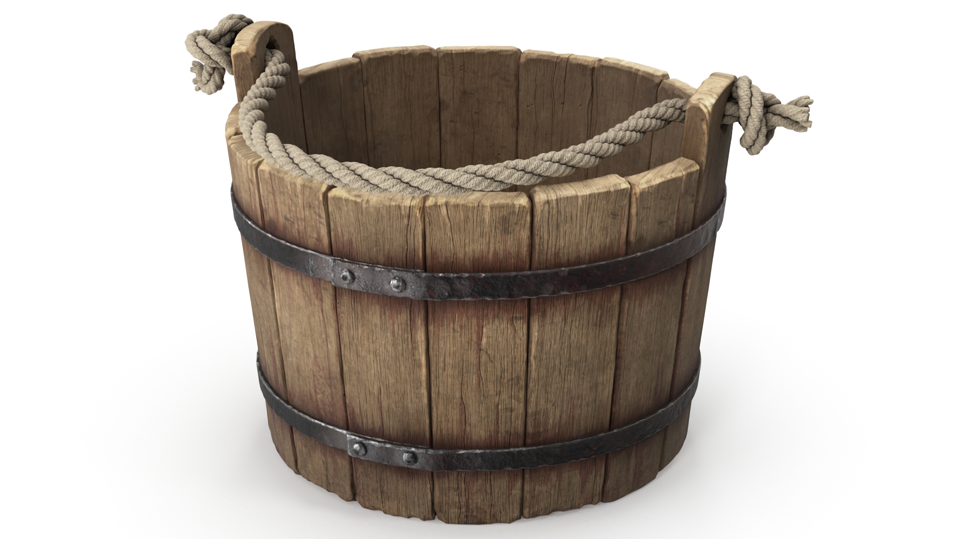 3D Wooden Bucket model