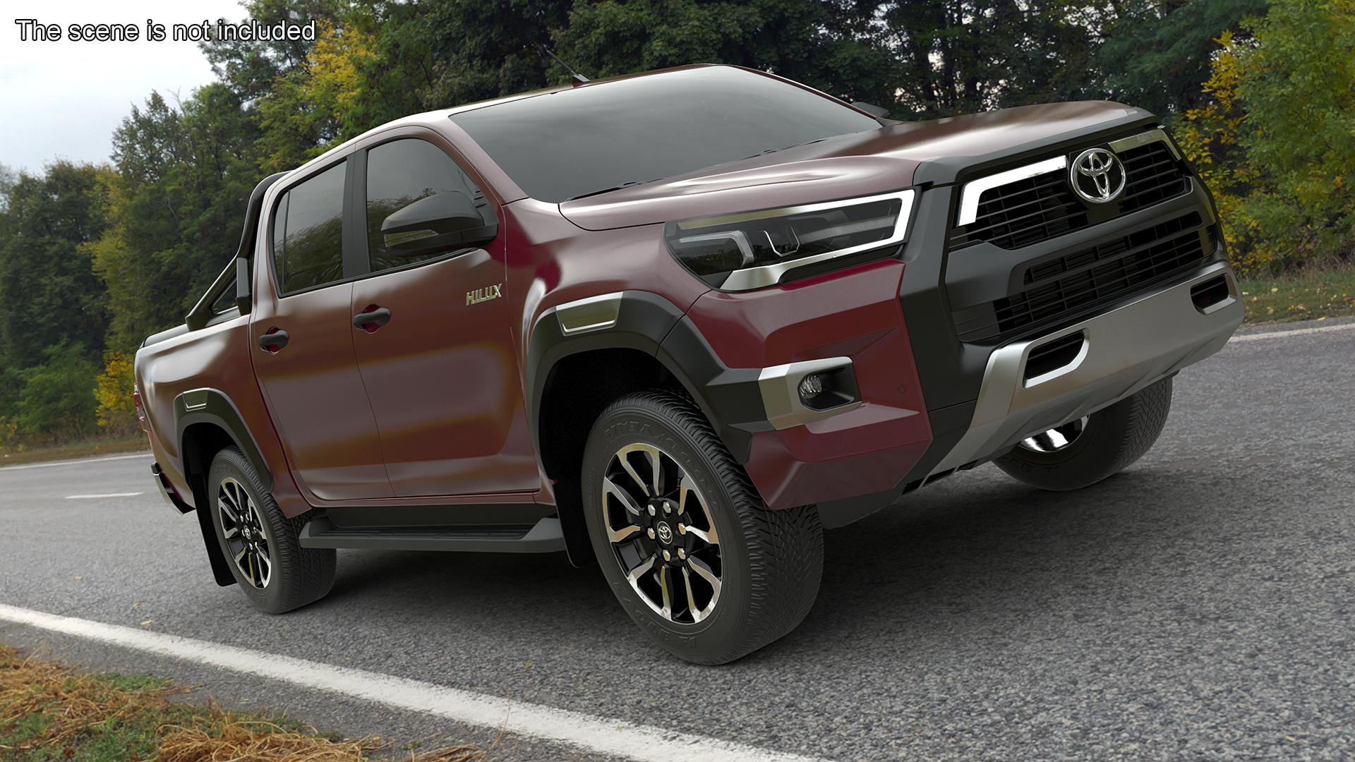 3D Toyota Hilux 2022 Red Rigged model