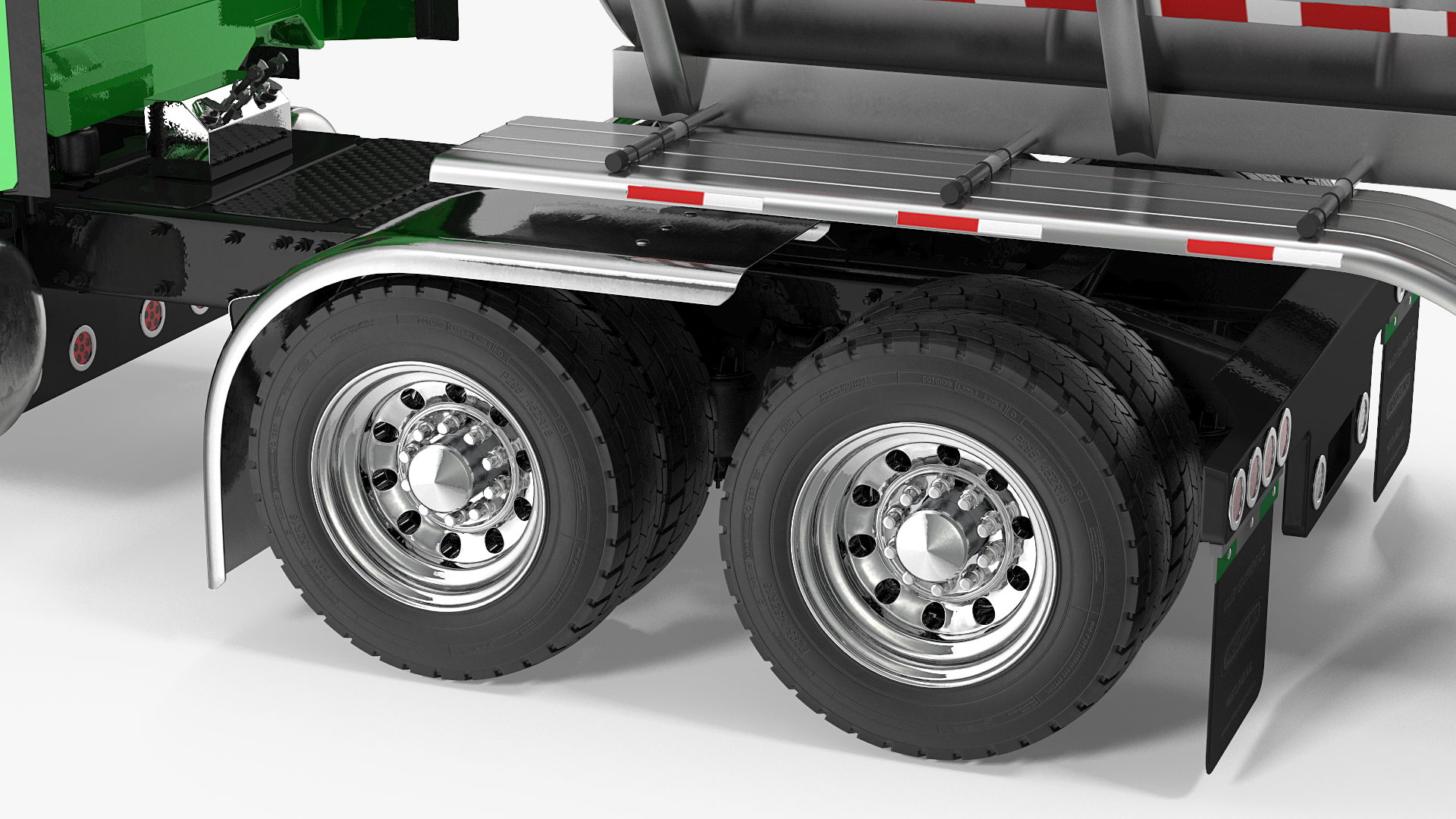 Heavy Duty Long Hood Truck with Tank Trailer 3D model