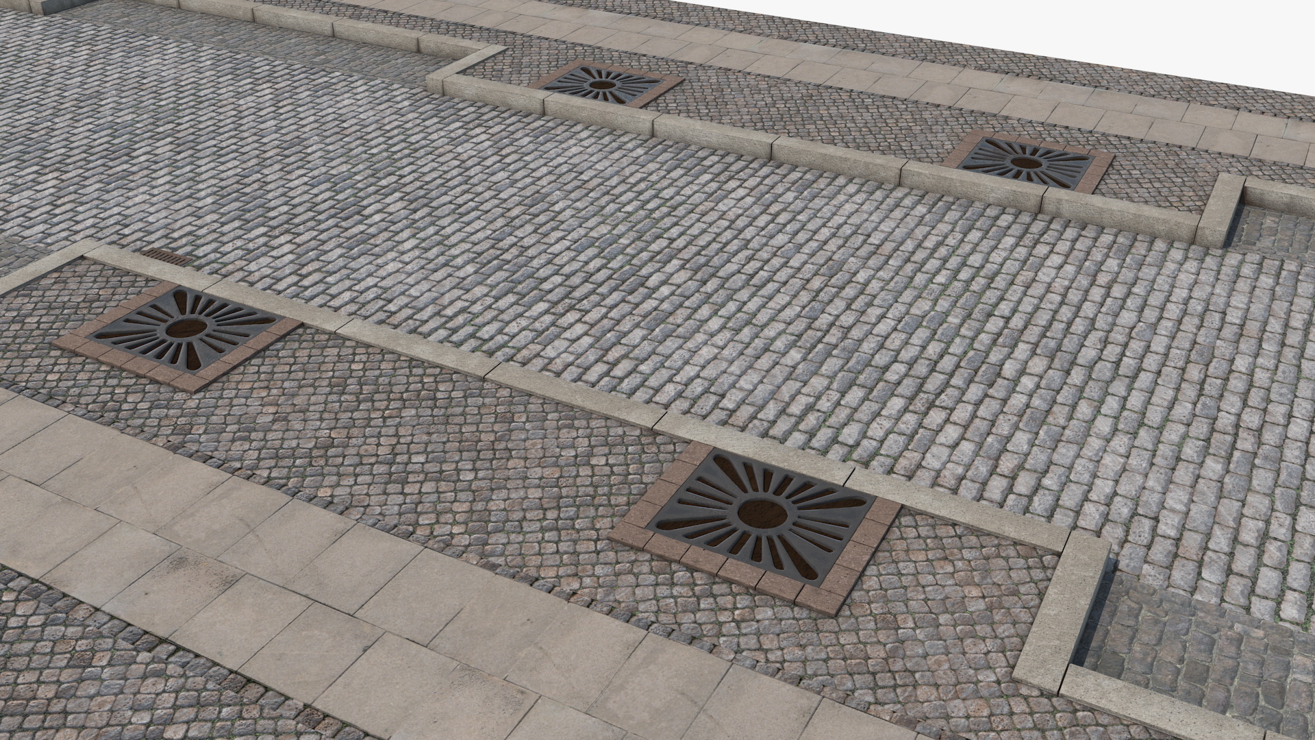 Street Fragment Cobblestone 3D