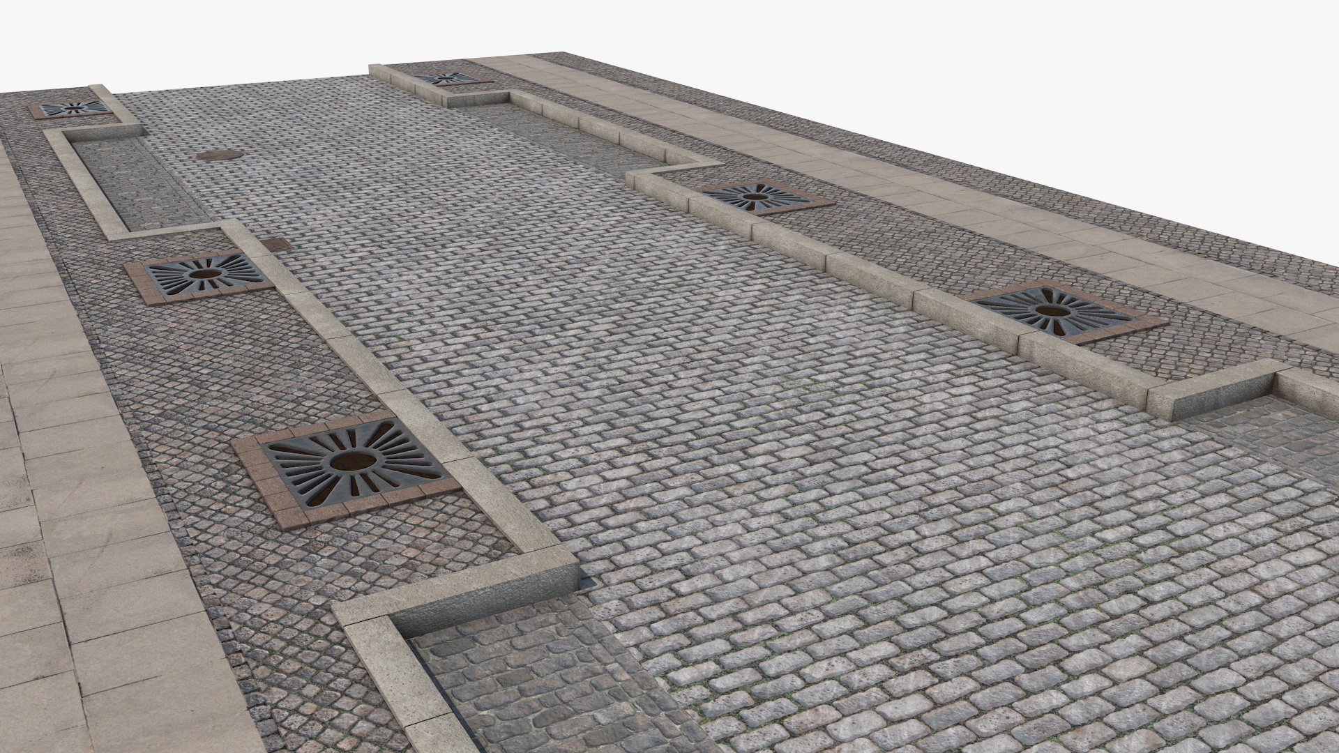 Street Fragment Cobblestone 3D