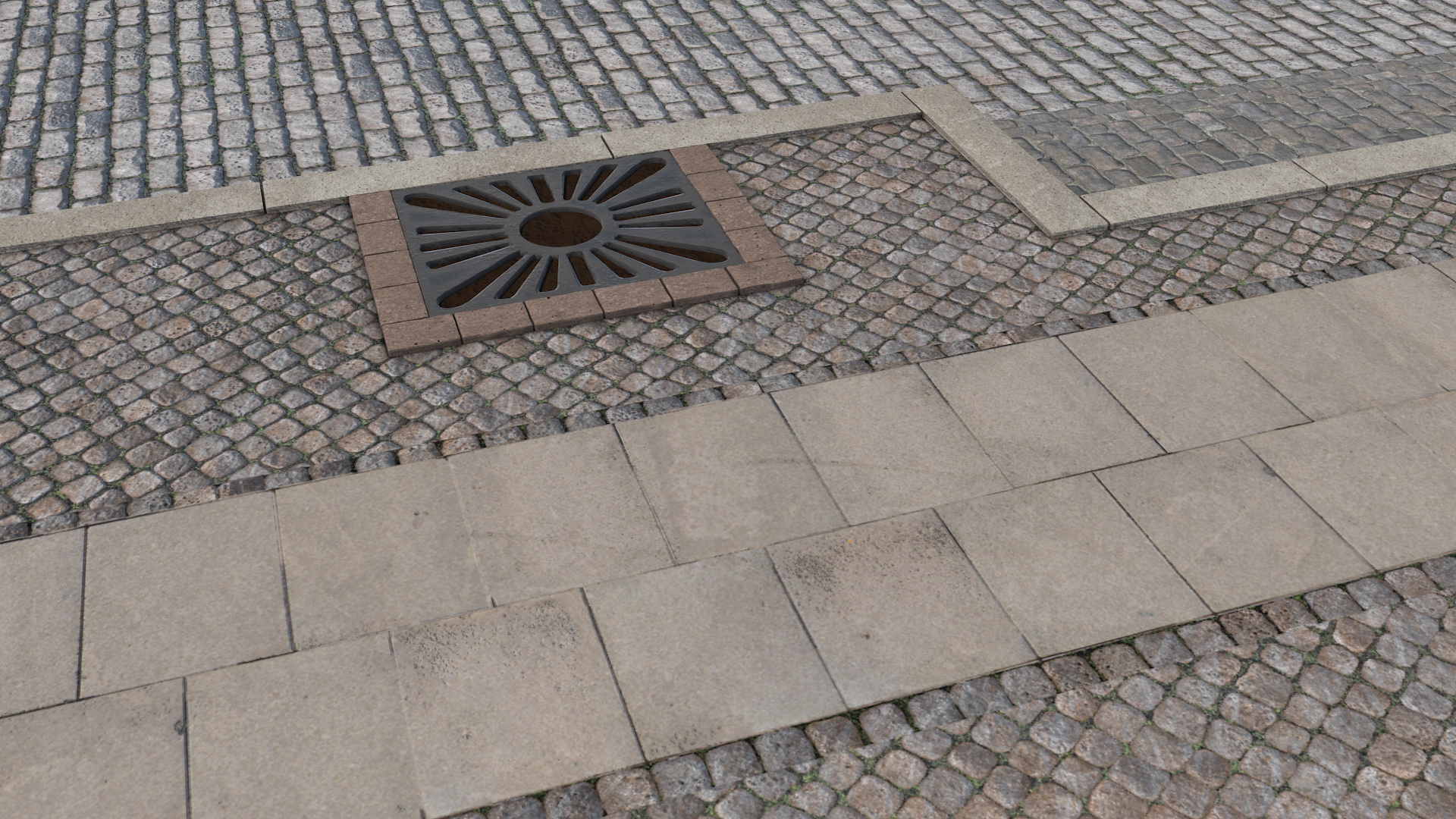 Street Fragment Cobblestone 3D