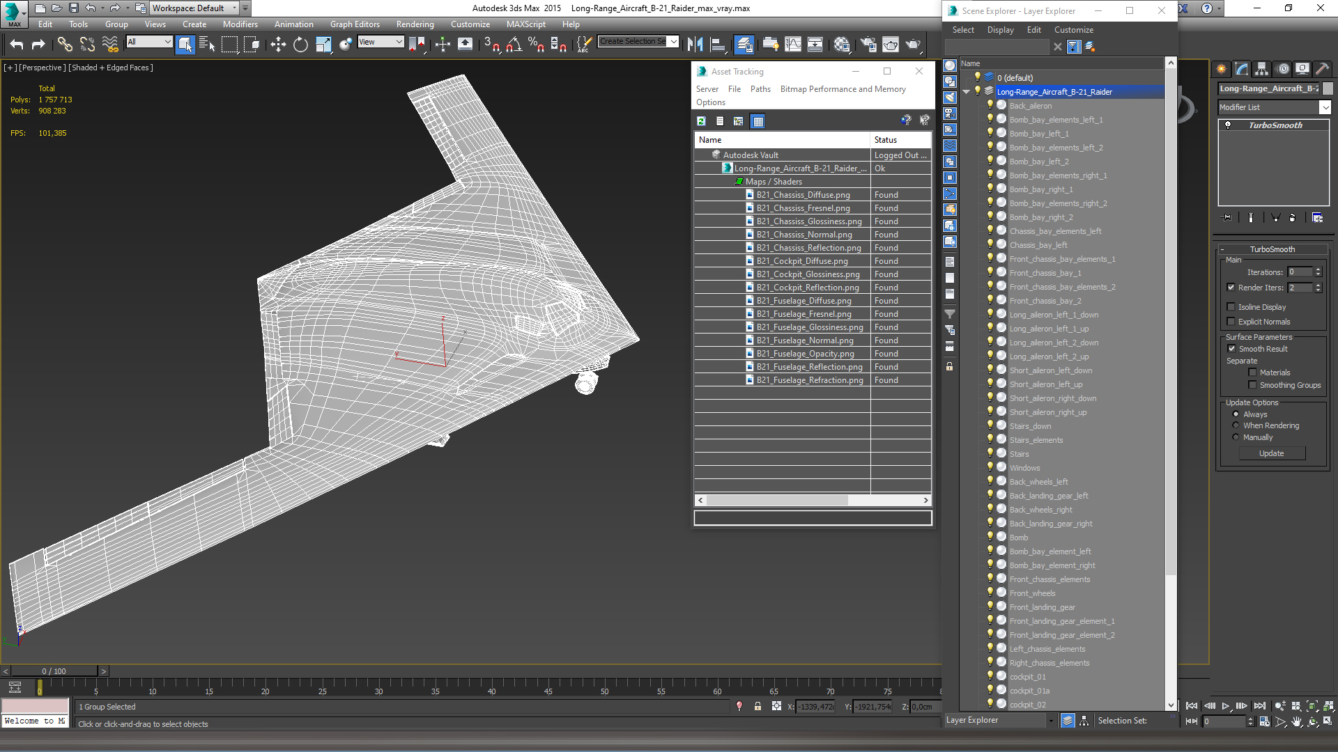 3D Long-Range Aircraft B-21 Raider