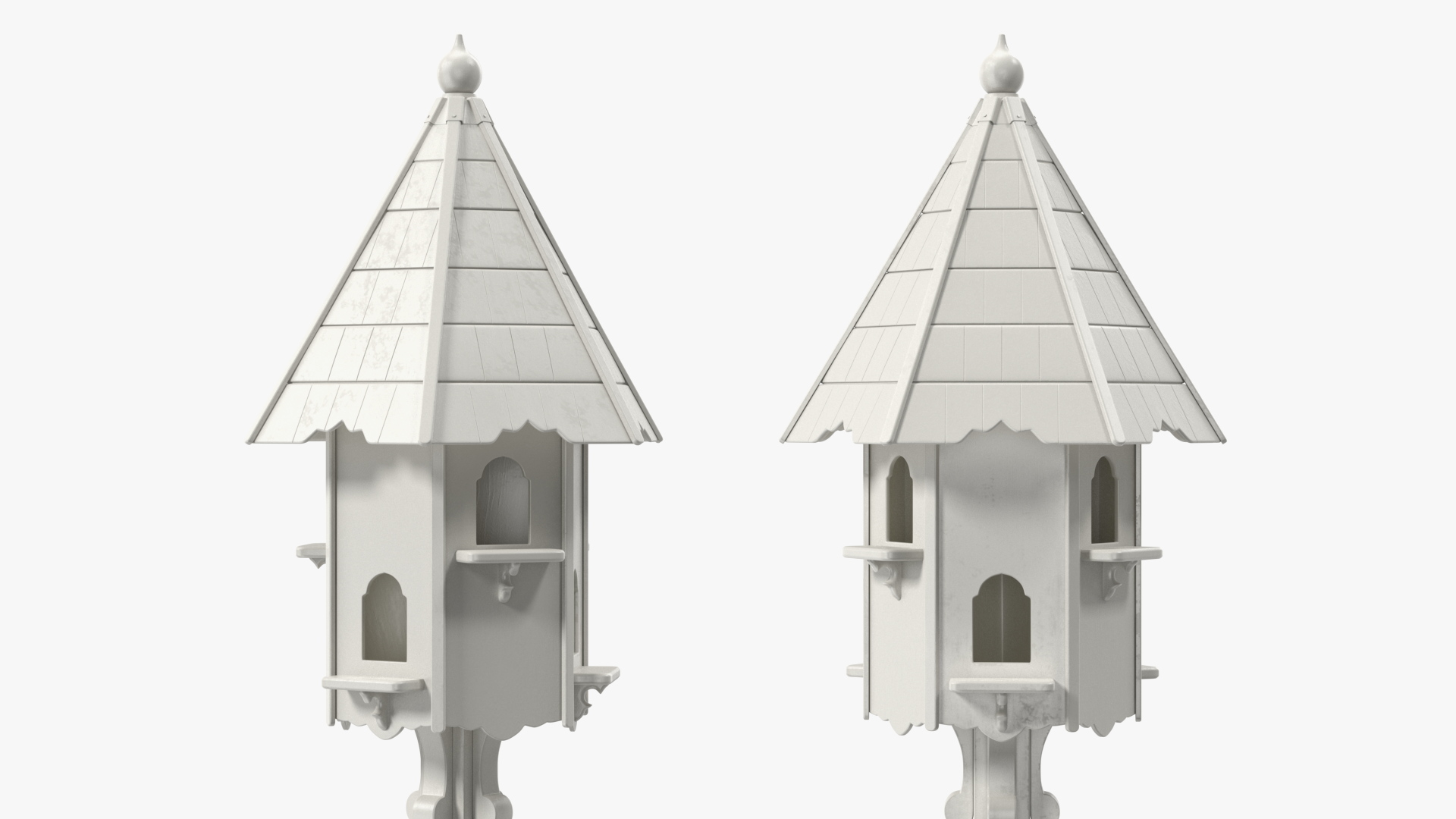 3D Six Nest Dovecote Painted White