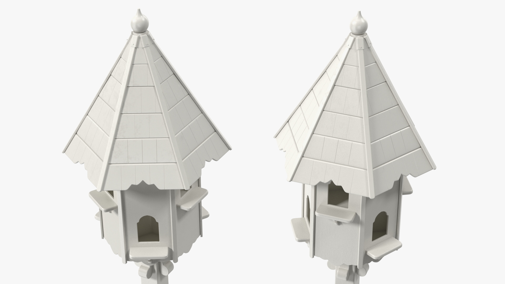 3D Six Nest Dovecote Painted White