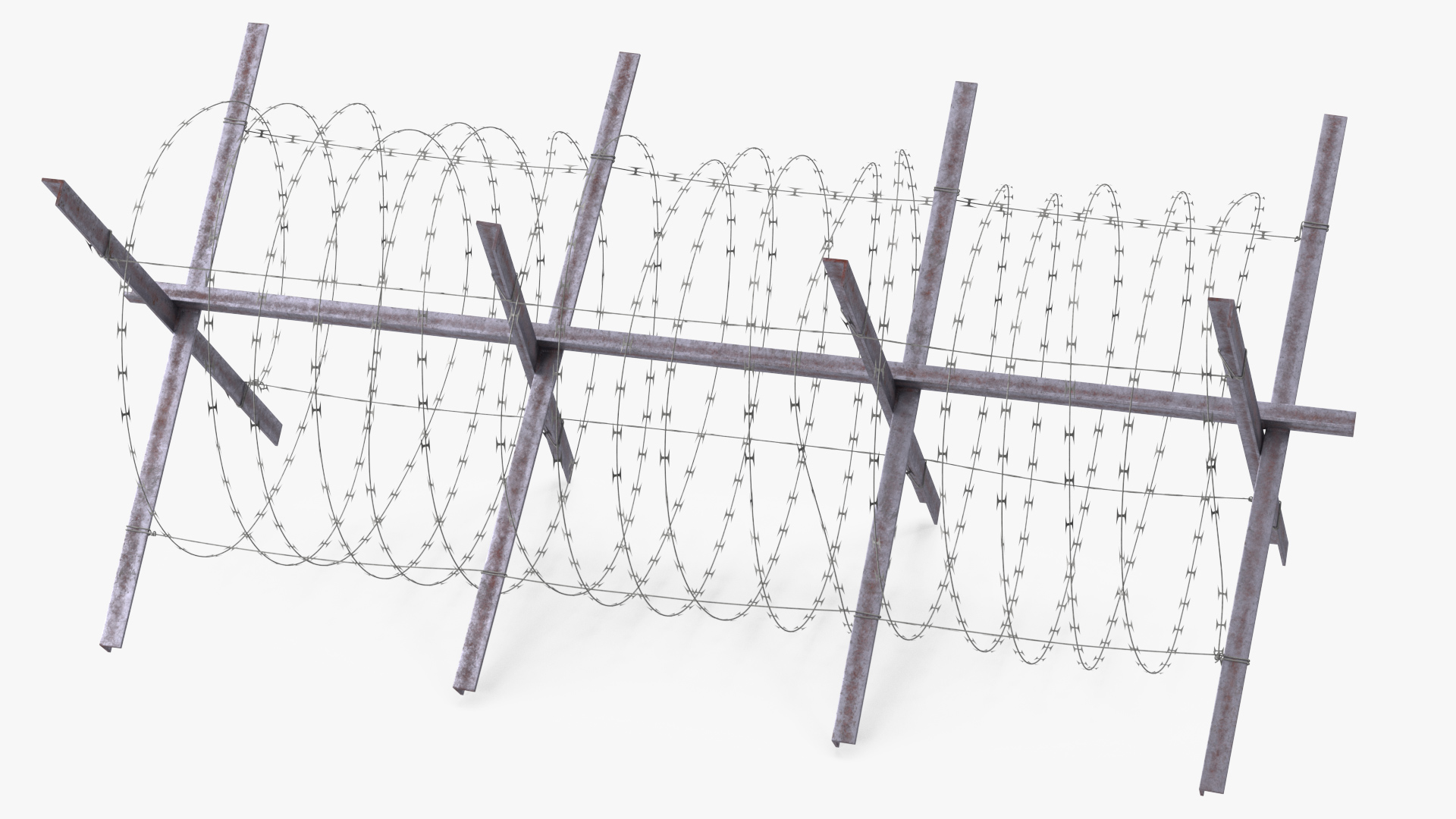 3D Razor Wire Coil Block