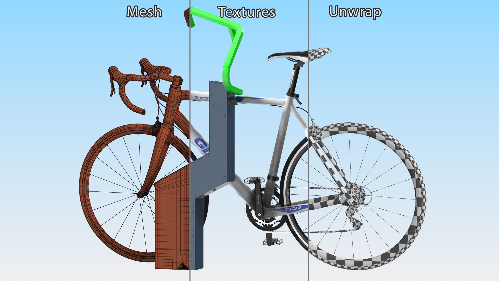 3D Road Bike Near Opened Bikeep Parking