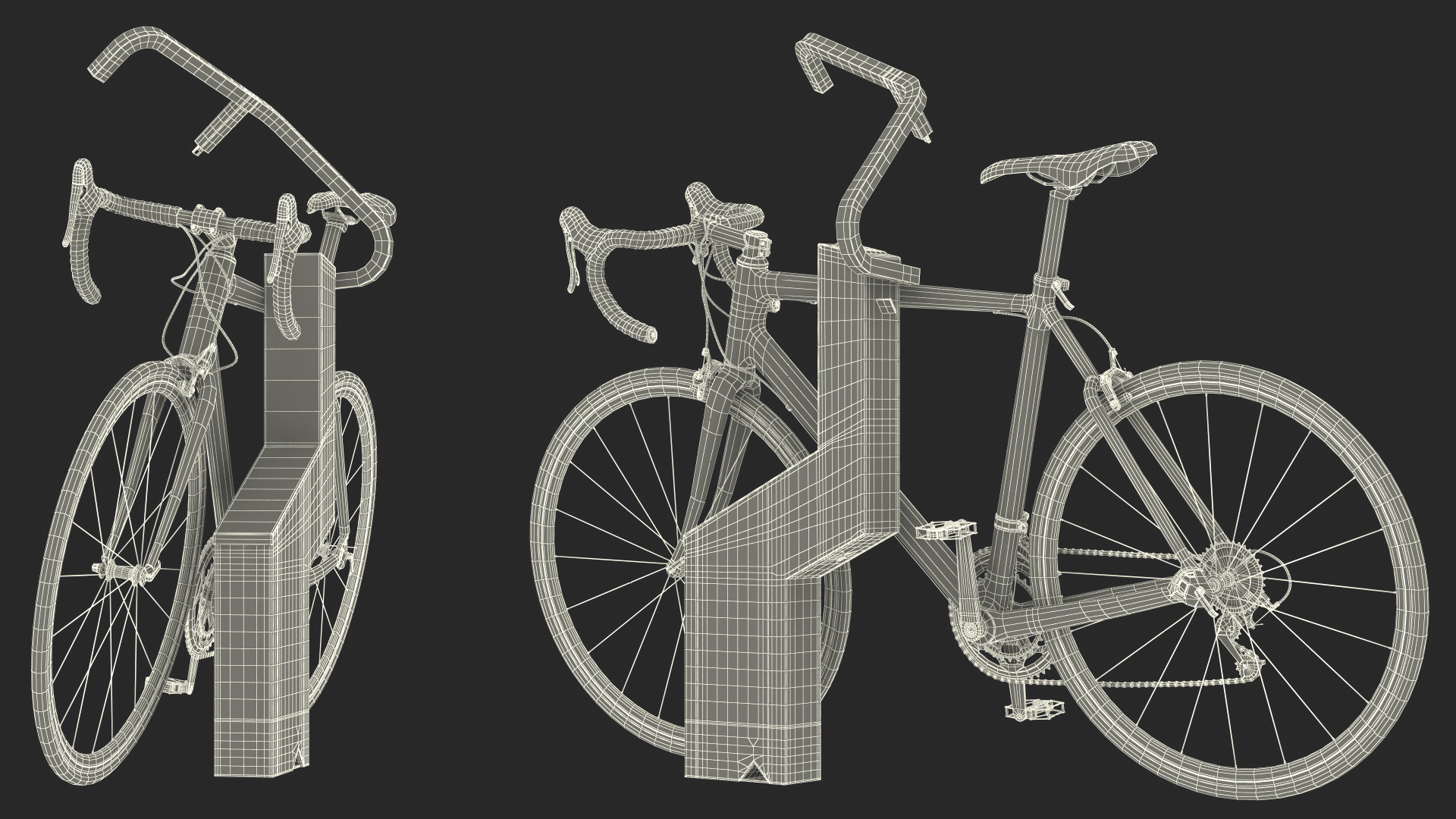 3D Road Bike Near Opened Bikeep Parking