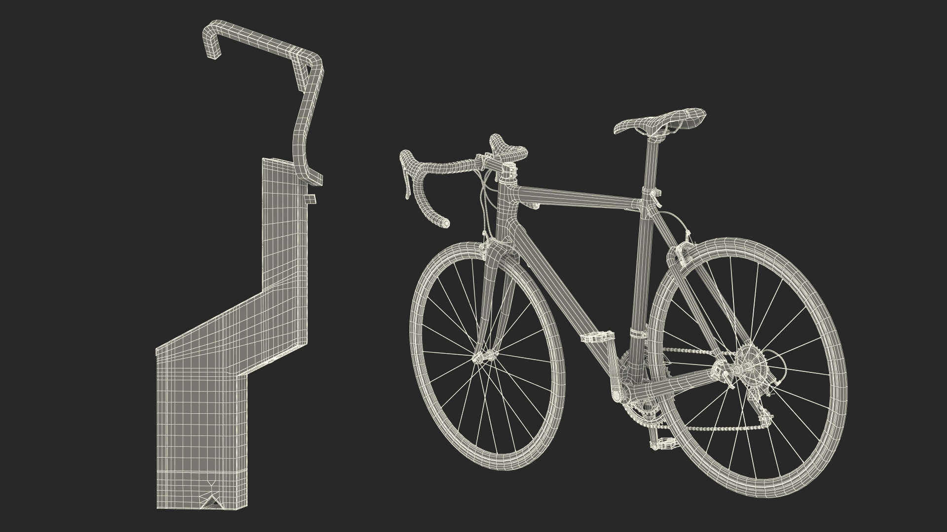 3D Road Bike Near Opened Bikeep Parking