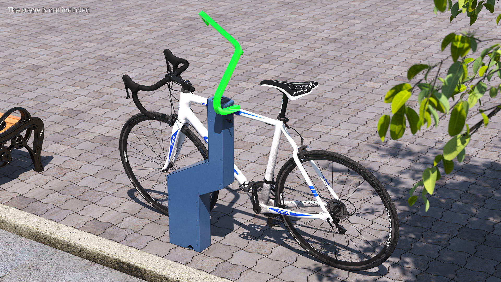 3D Road Bike Near Opened Bikeep Parking